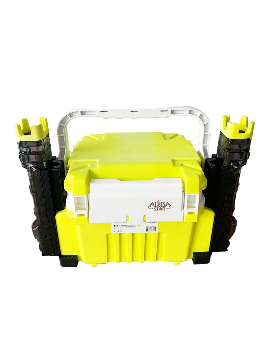 Albastar Elite Tackle Box 31,5x23x24 cm 2 Kamış Tutuculu Balıkçı Kutusu