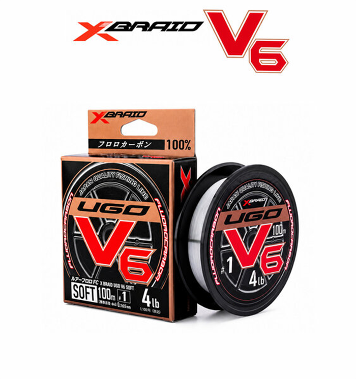 YGK X060 F-UGO V6 Soft Fluorocarbon 100m 0.165mm 1.8kg Misina