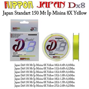 Japan Dx8 150 Mt İp Misina 8X Yellow