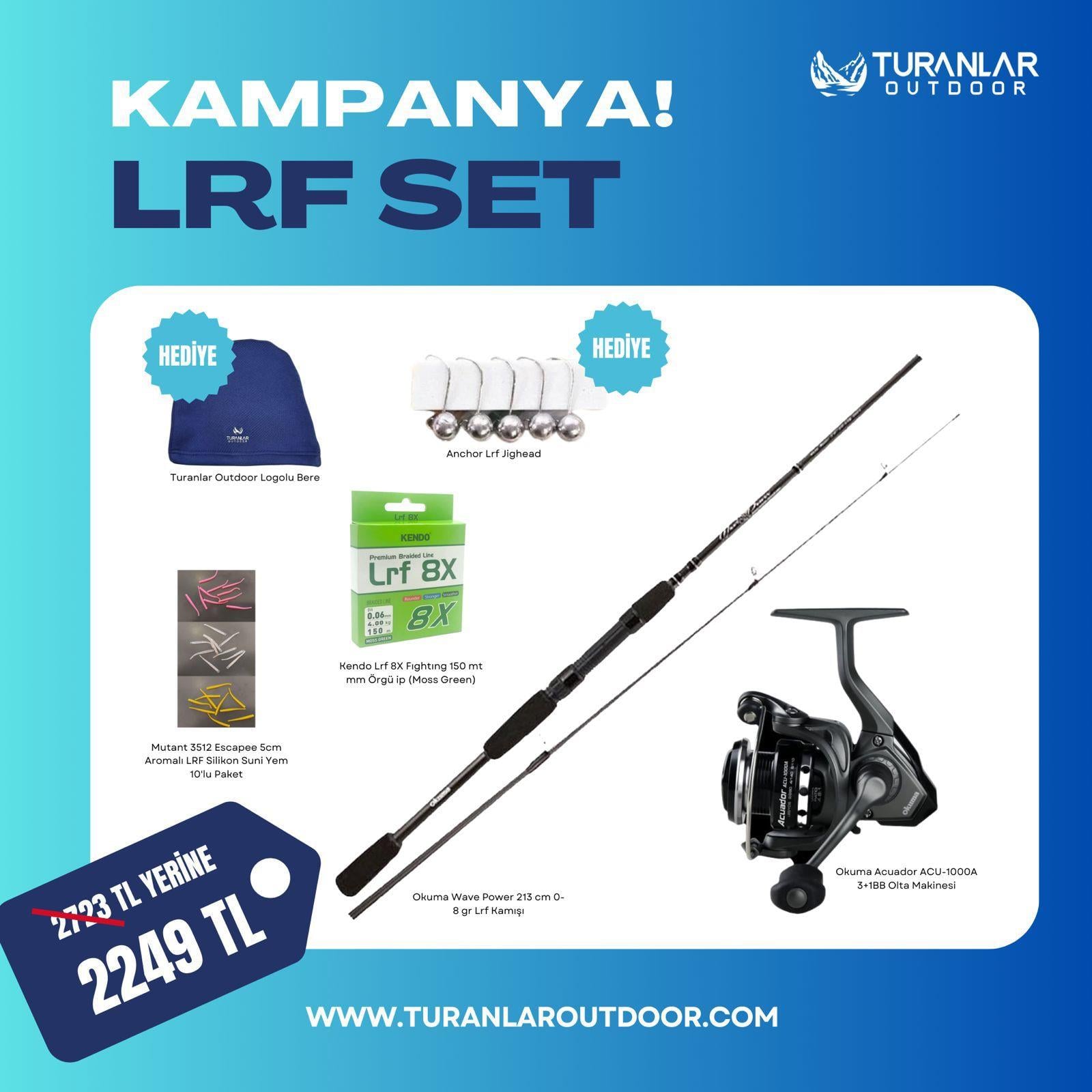 Okuma Acuador ACU-1000A + Okuma Wave Power 213 cm 0-8 g  + Kendo Lrf 8X Fıghtıng 150 LRF Olta Seti
