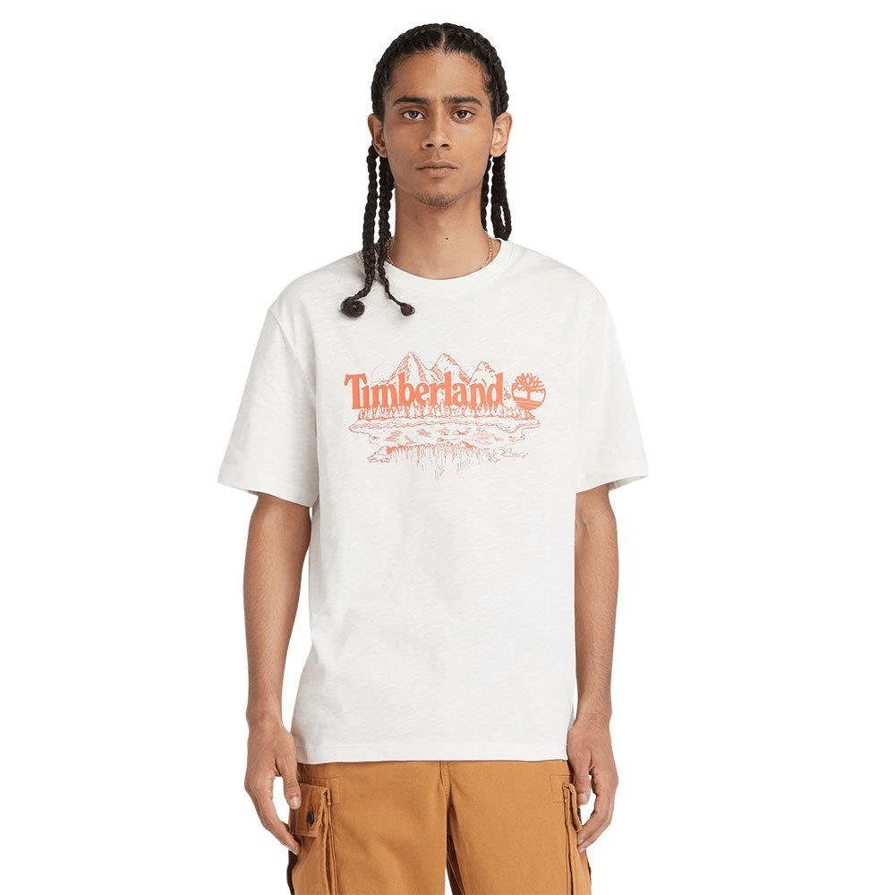 Timberland Graphic Slub Erkek Tişört Beyaz