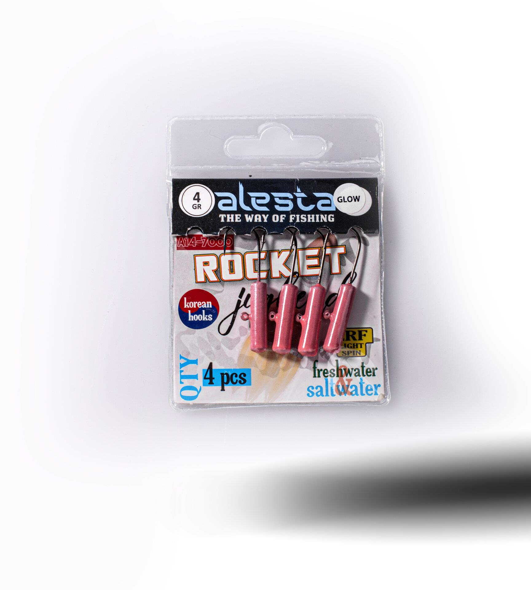 Alesta Rocket Jighead Pembe Glow 4P