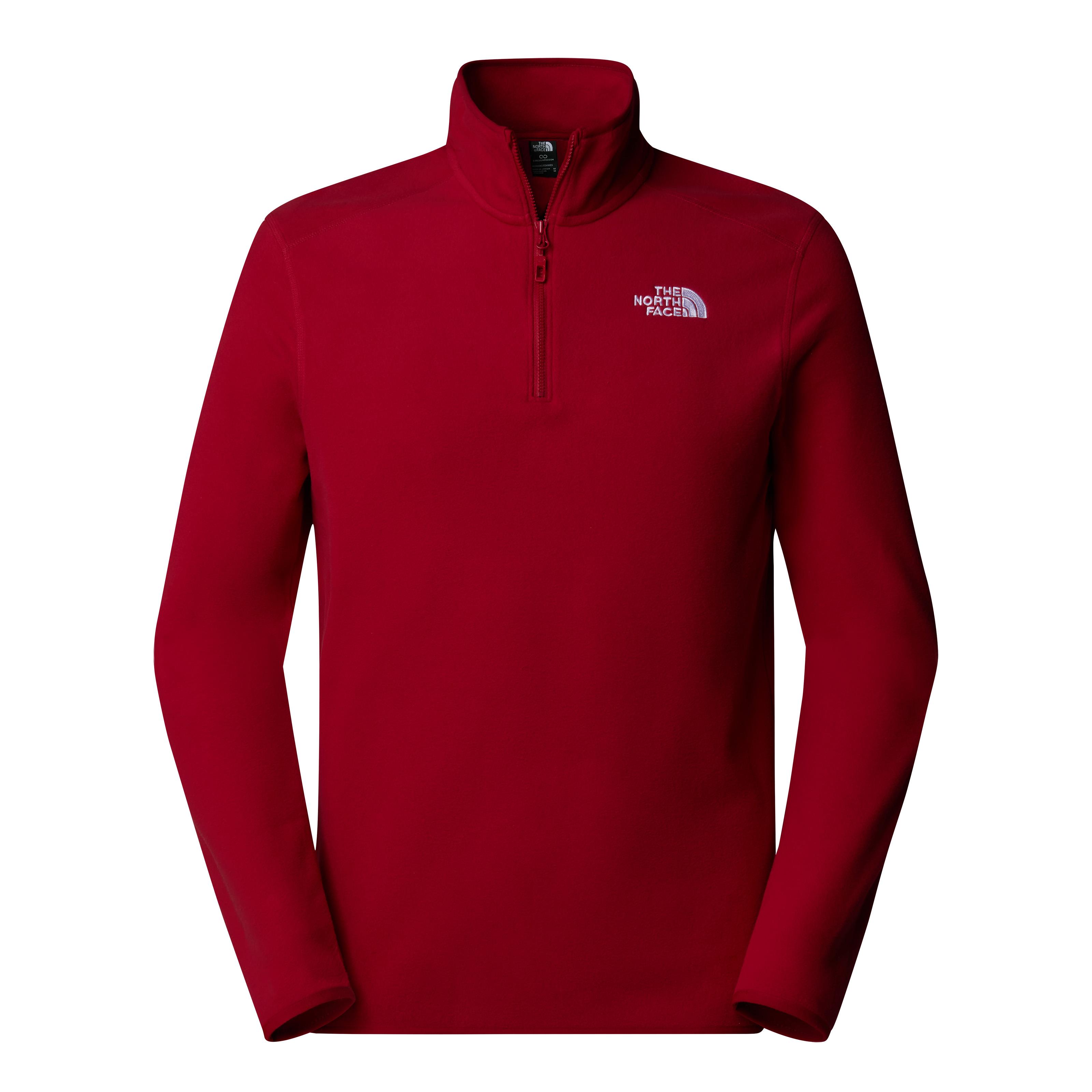 The North Face 100 Glacier 1/4 Erkek Polar Garnet Red