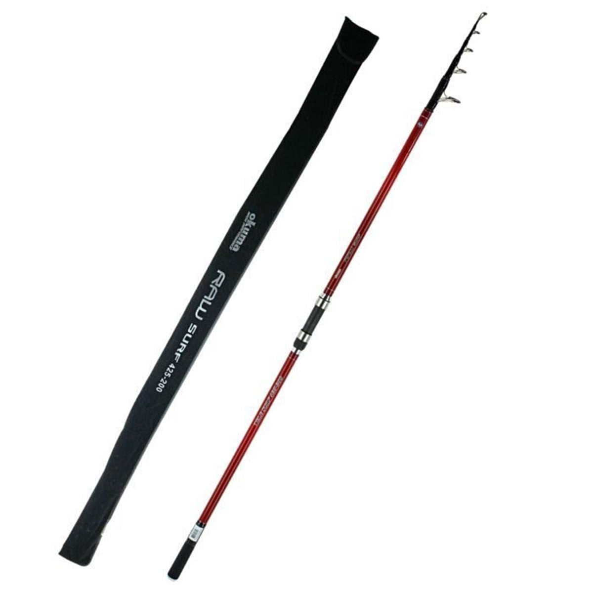 Okuma Raw Tele Surf 425 cm 6 Parça Red Surf Kamışı