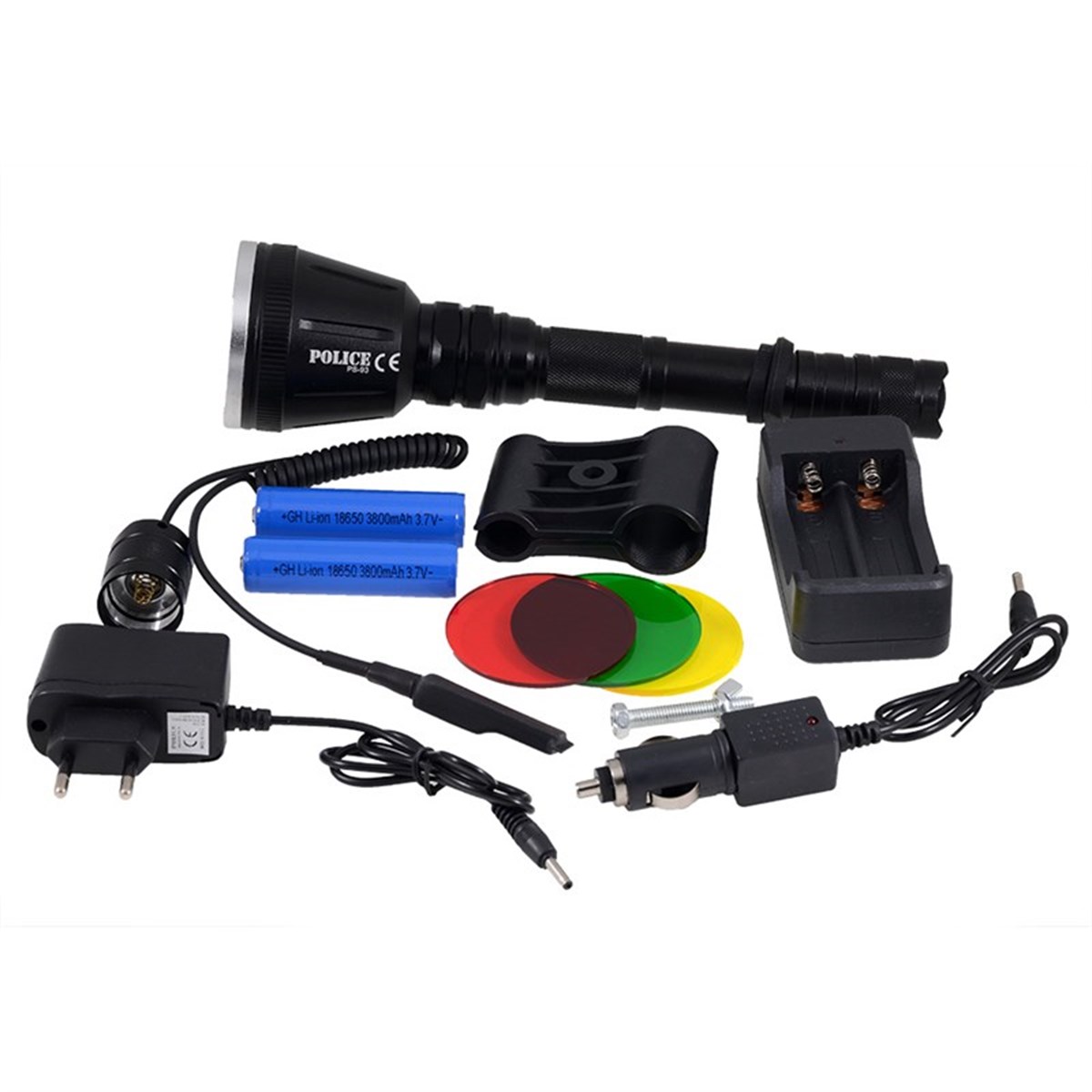 Police PS-93 T6 Led Tüfek Aparatlı Şarj Edilebilir El Feneri