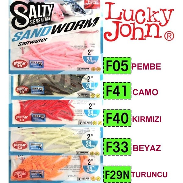 Lucky John Sandworm 5cm 24pc LRF Silikonu