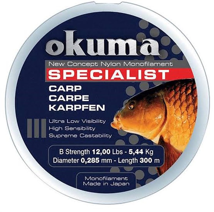 Okuma Carp 300 mt 10,00 lb 4,56 kg 0,26 mm Camou Misina