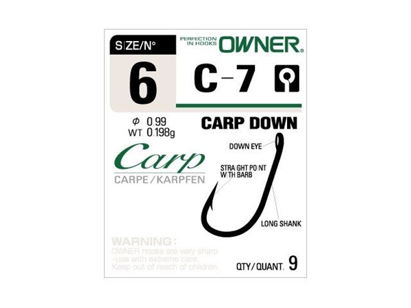 Owner 53267 C-7 Carp Down Black Chrome Sazan İğnesi No:2