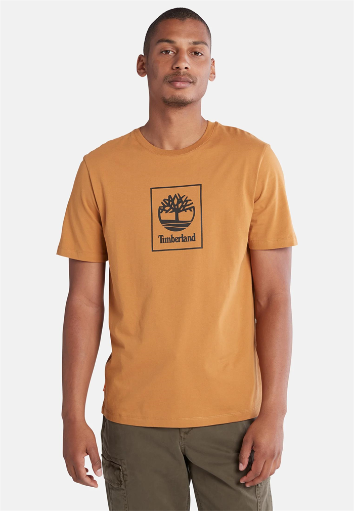 Timberland Stack Logo Erkek Tişört Wheat