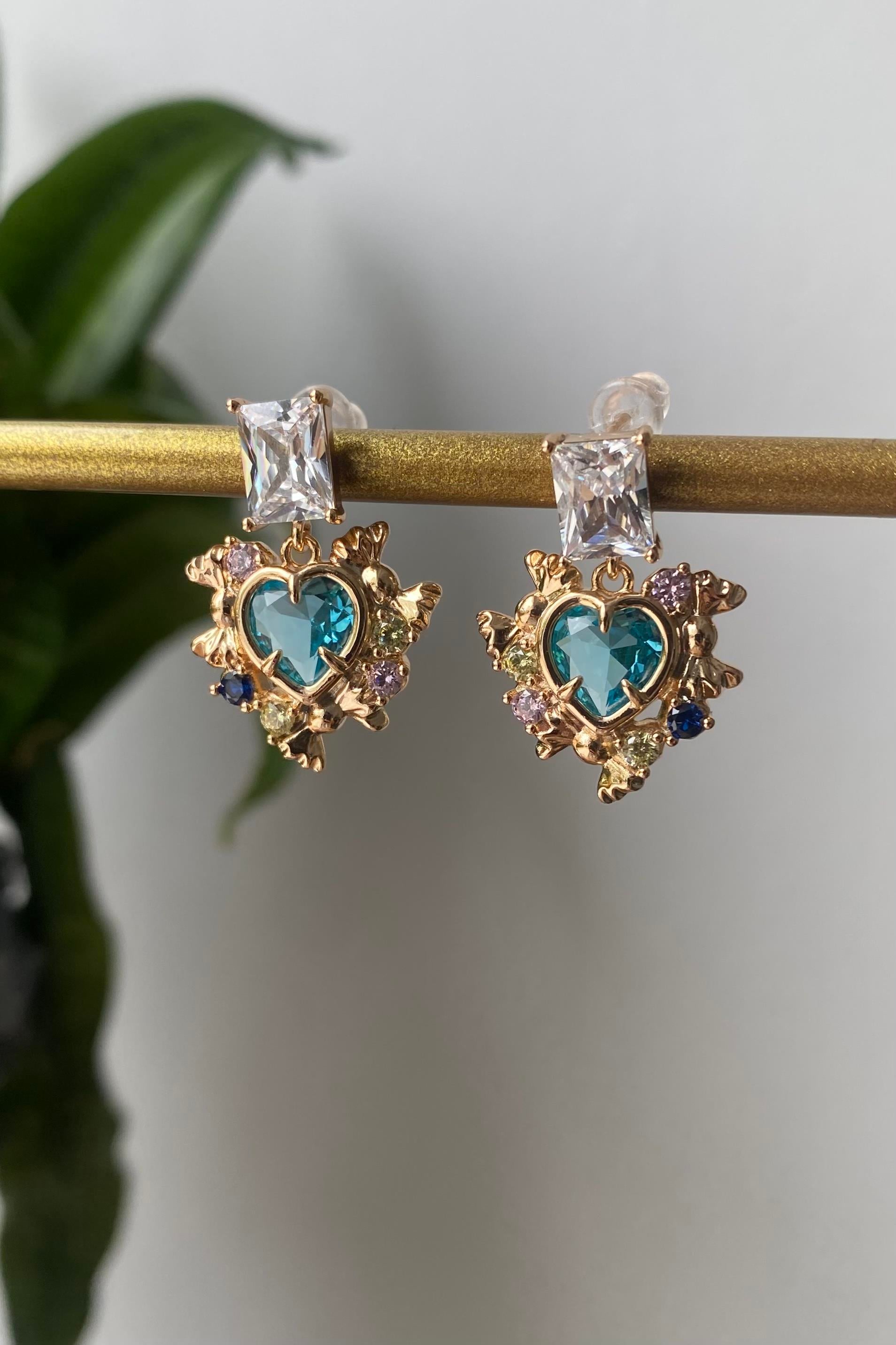 BAGET TAŞLI RENKLİ TAŞ KÜPE