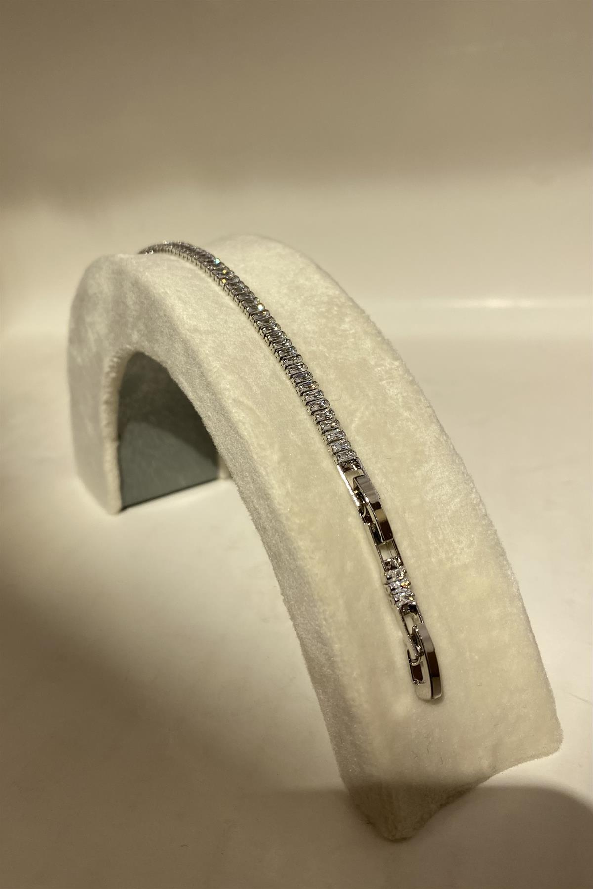 BAGET TAŞLI SU YOLU BİLEZİK 3mm