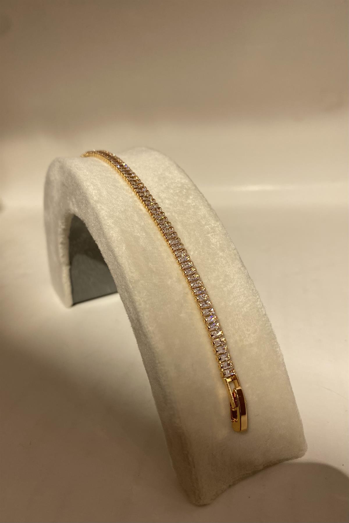 BAGET TAŞLI SU YOLU BİLEZİK 3mm