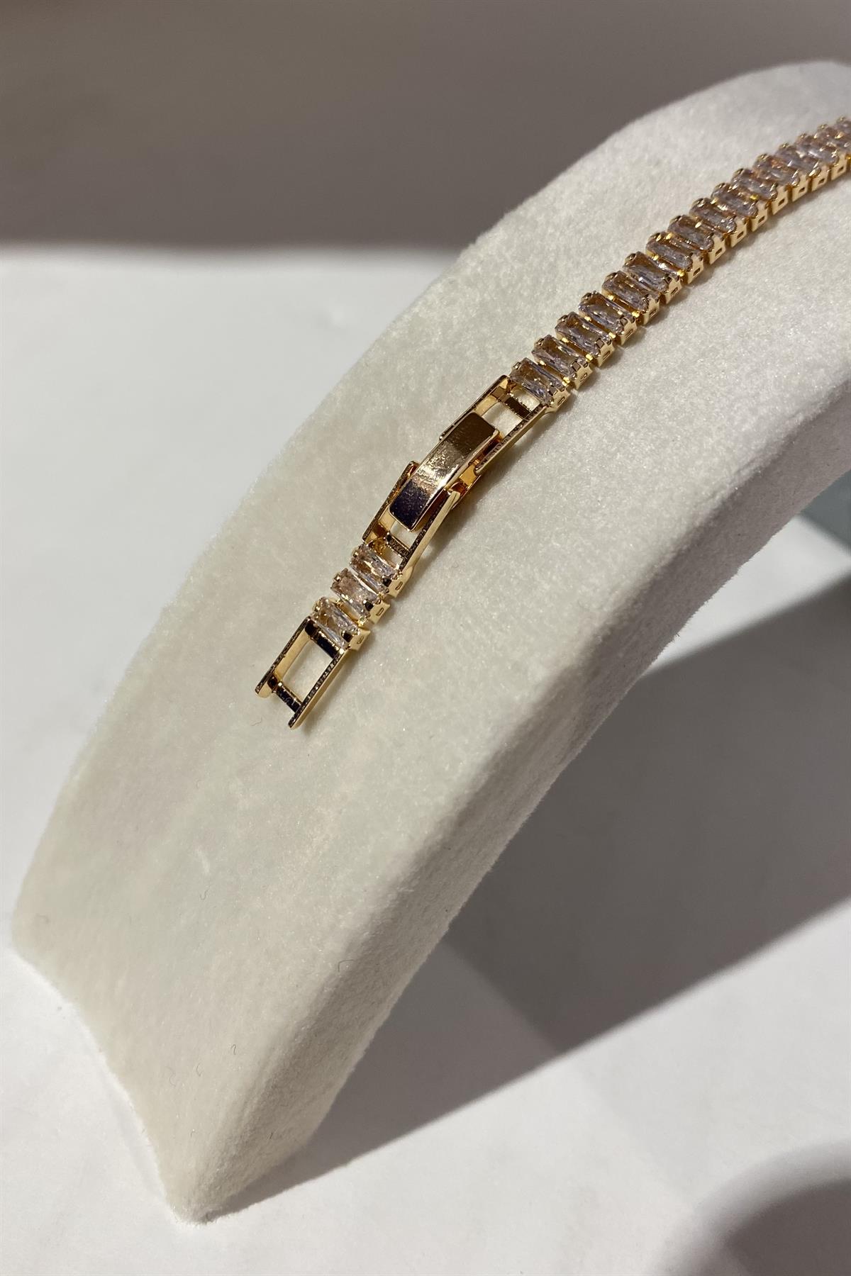 BAGET TAŞLI SU YOLU BİLEZİK 4mm