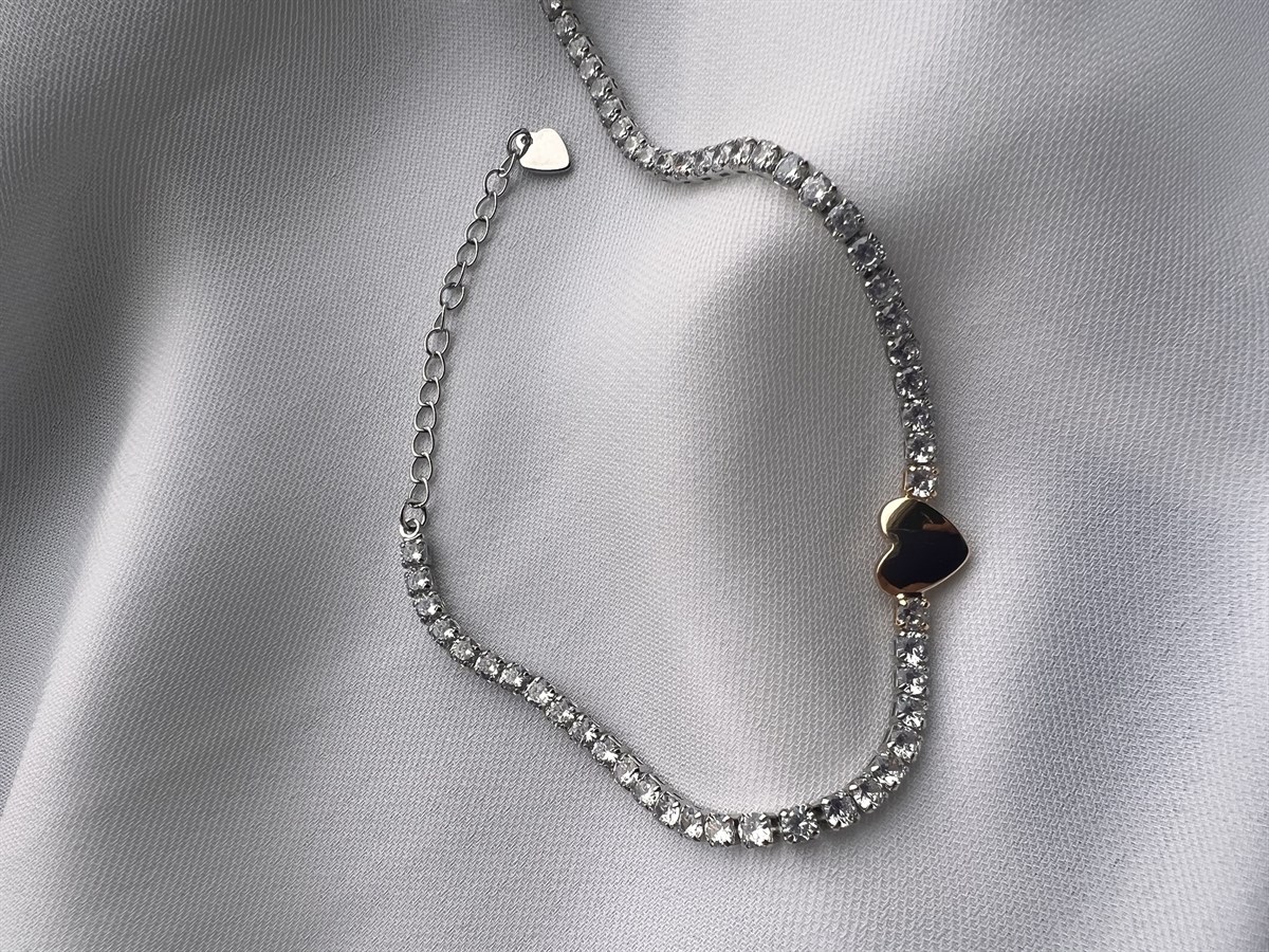 KARE TAŞLI ORTASI KALPLİ HALHAL