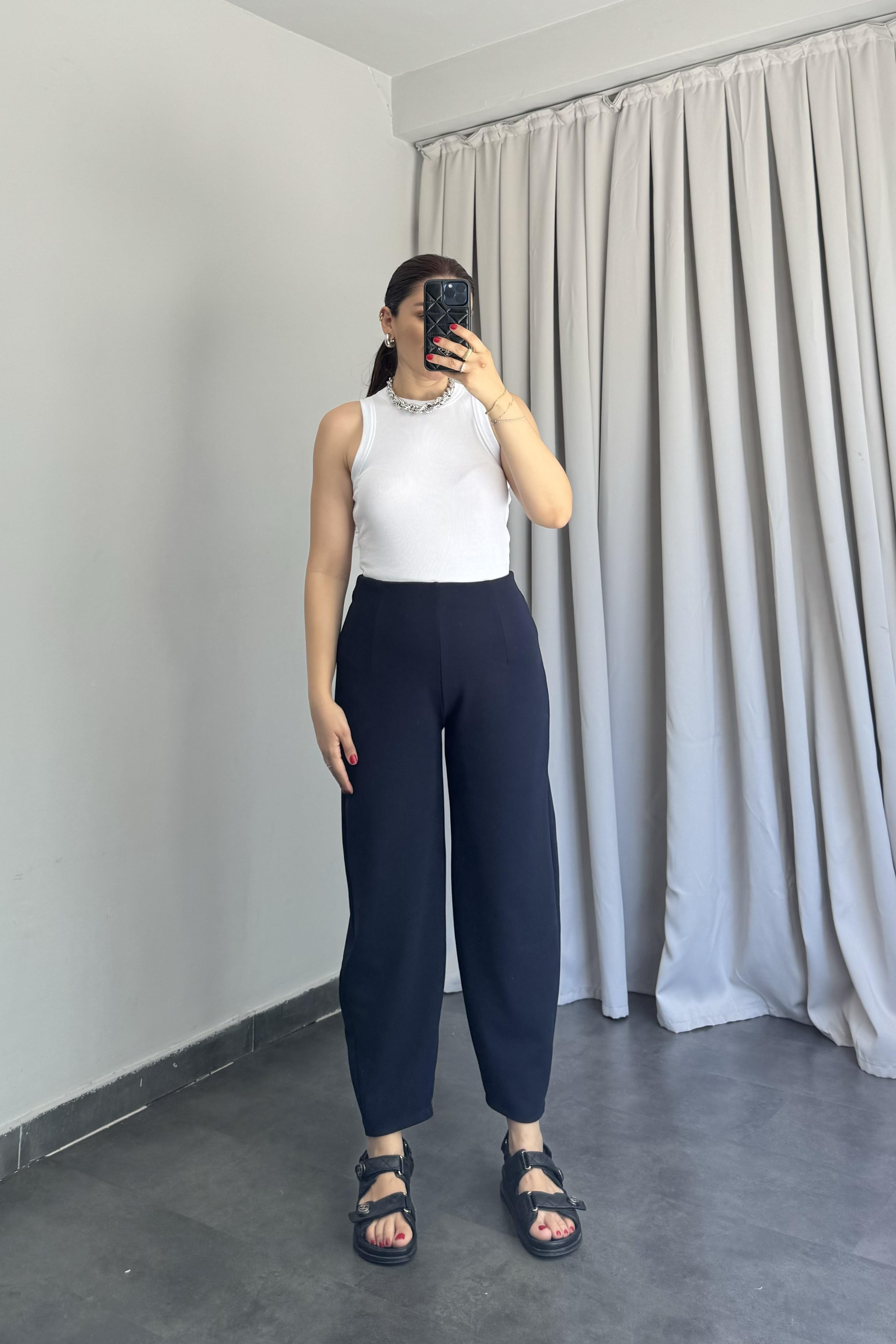 KREP KUMAŞ ŞALVAR PANTOLON/Y015