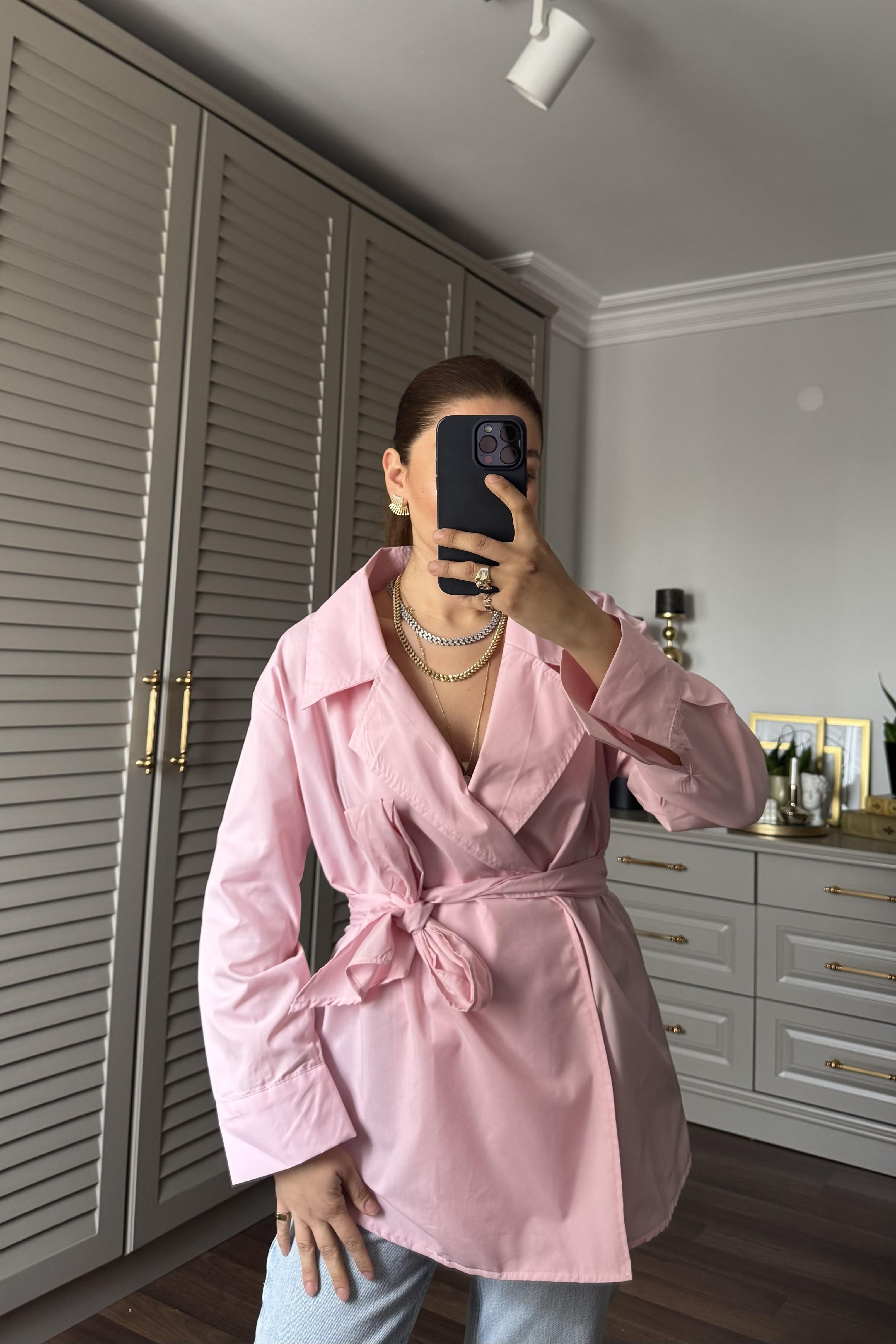 KRUVAZE KUŞAKLI GÖMLEK