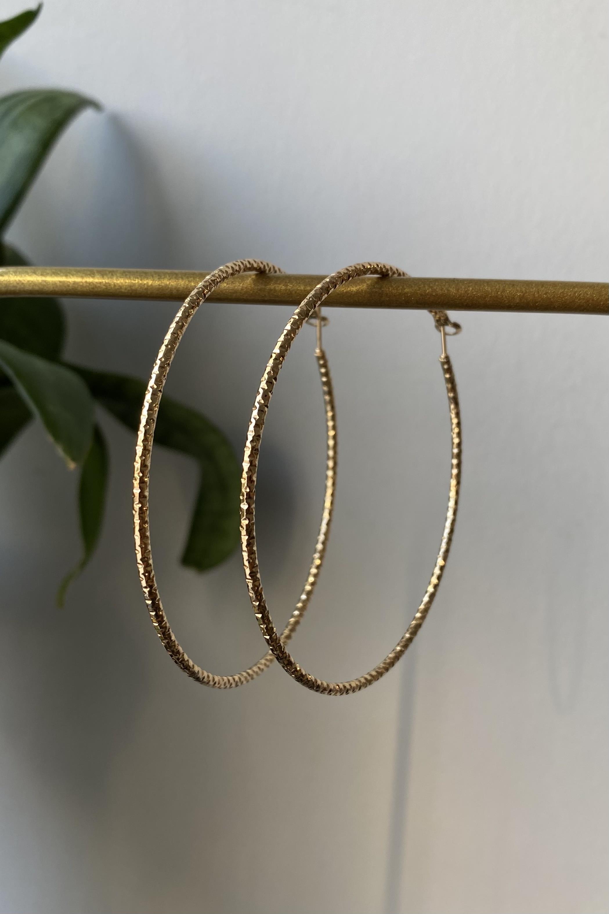 LAZER KESİM HALKA KÜPE 7CM