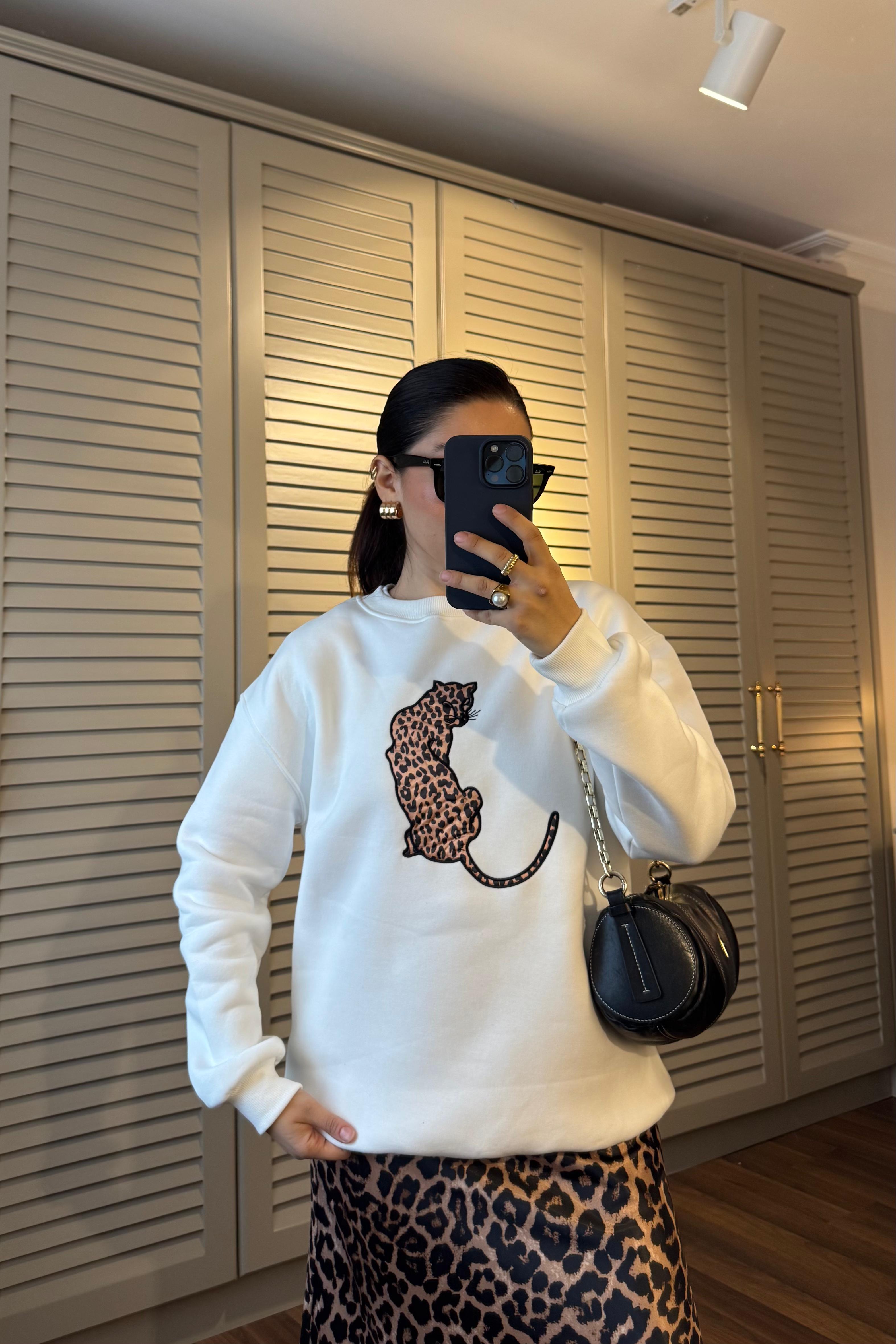 LEOPAR BASKILI SWEATSHİRT/8377