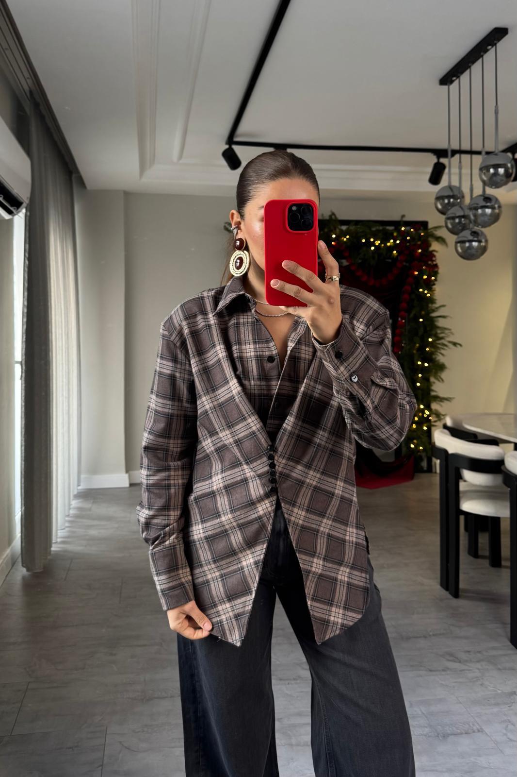 BELDEN DÜĞMELİ EKOSELİ GÖMLEK/4048