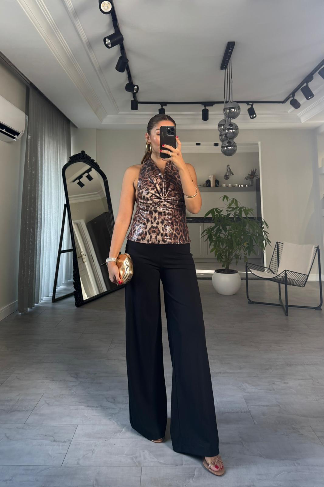 YANDAN FERMUARLI BOL KUMAŞ PANTOLON/20401