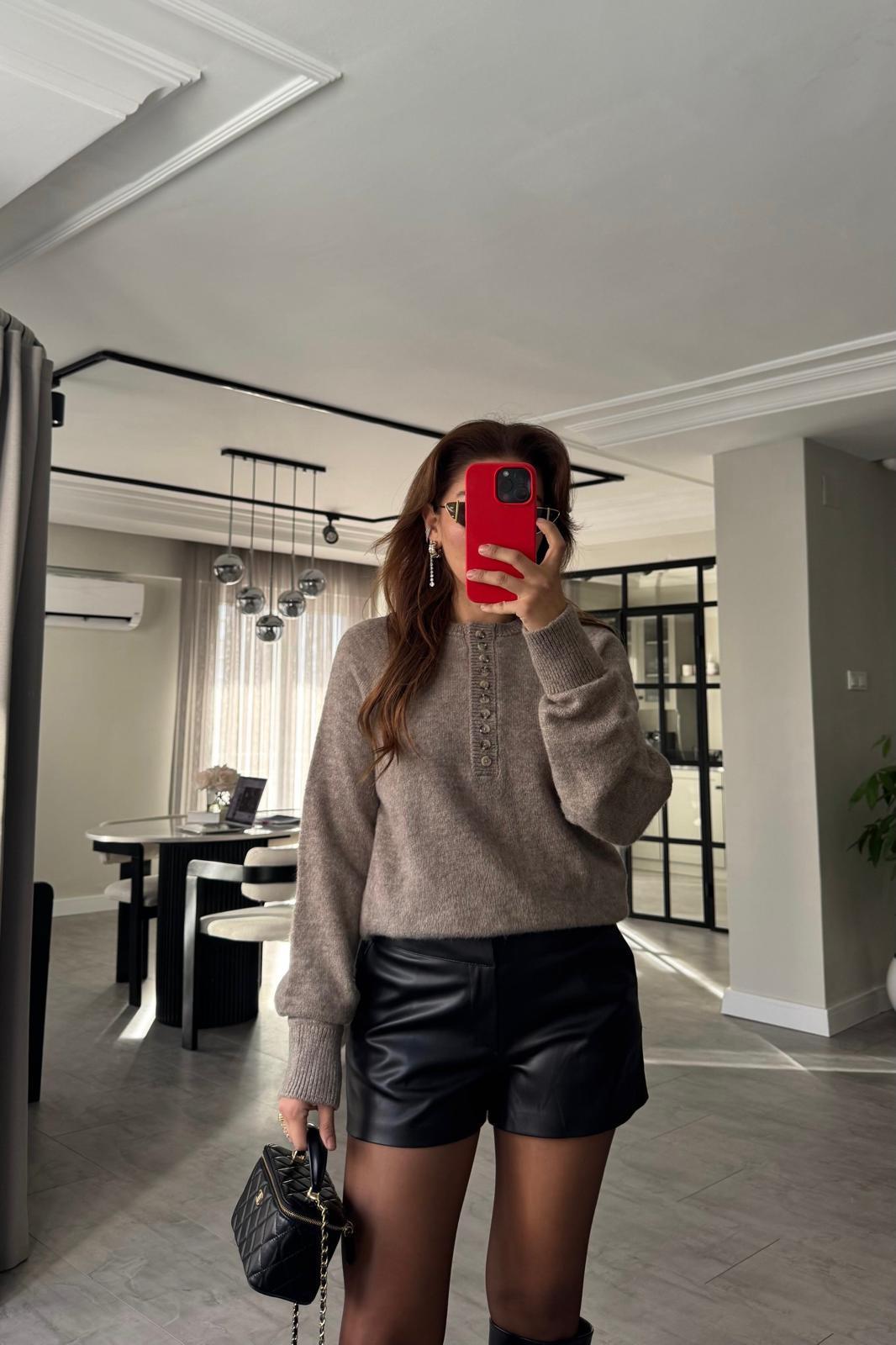 SIFIR YAKA DÜĞMELİ KAZAK/1246