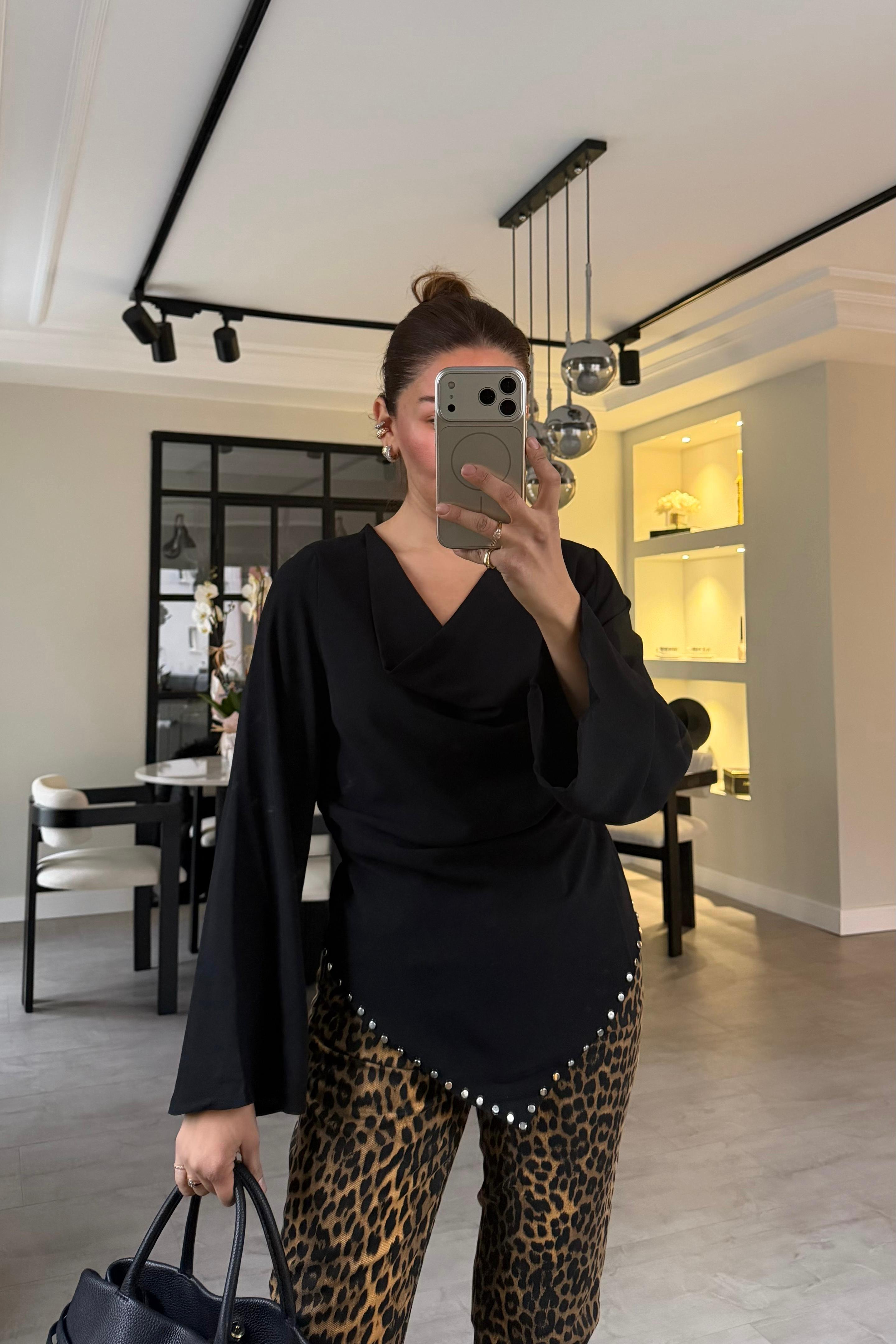 VEREV KESİM KUŞAKLI BLUZ/1243