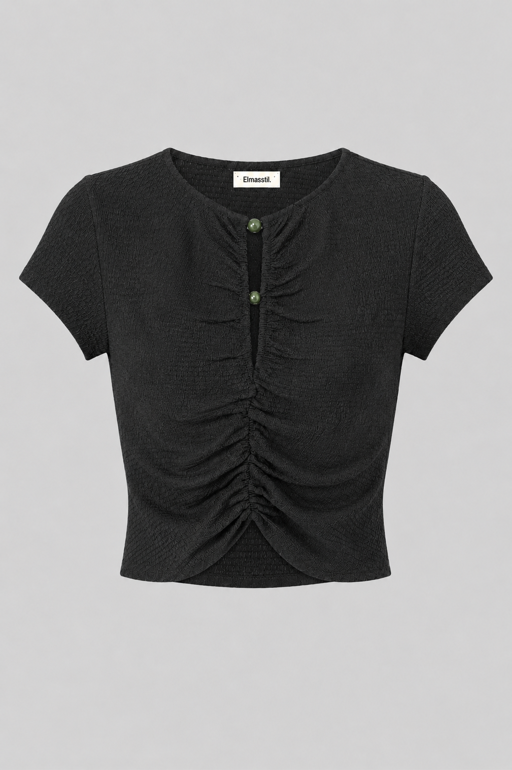 BONCUK AKSESUARLI BUBBLE CROP