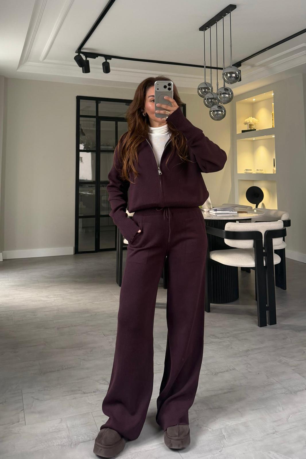 ÇİFT FERMUARLI TRİKO PALAZZO TAKIM/7740