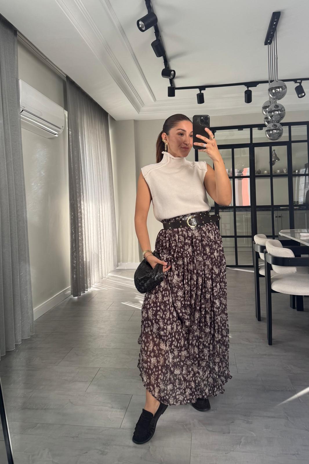 KALIN KEMER PİLİSELİ MAKSİ ETEK