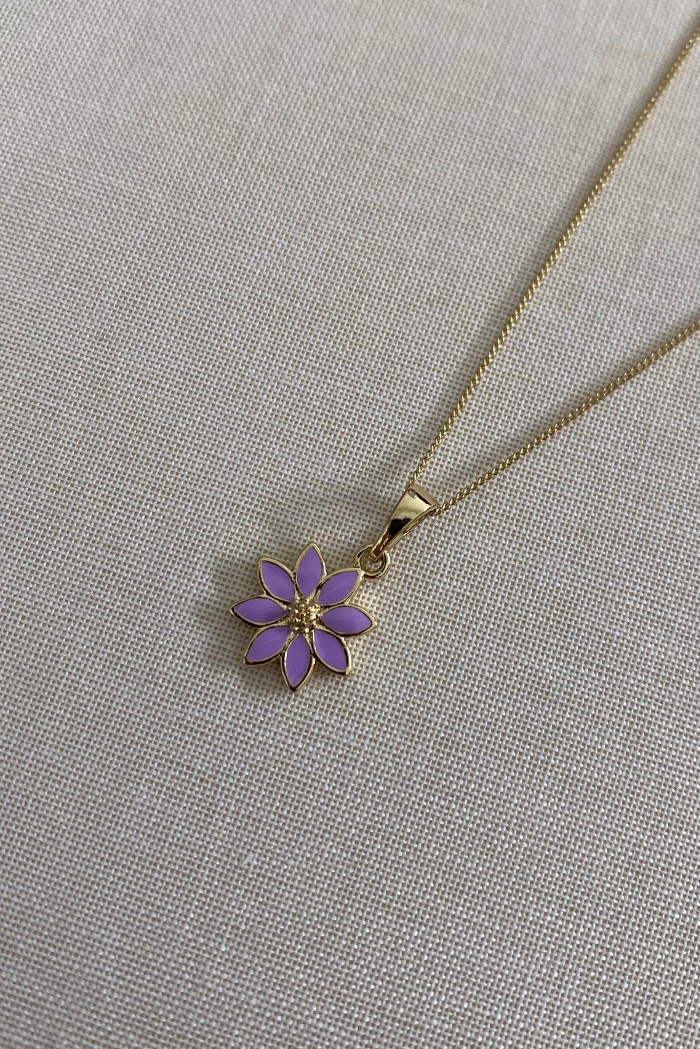 LİLA ÇİÇEK HAYALET KOLYE