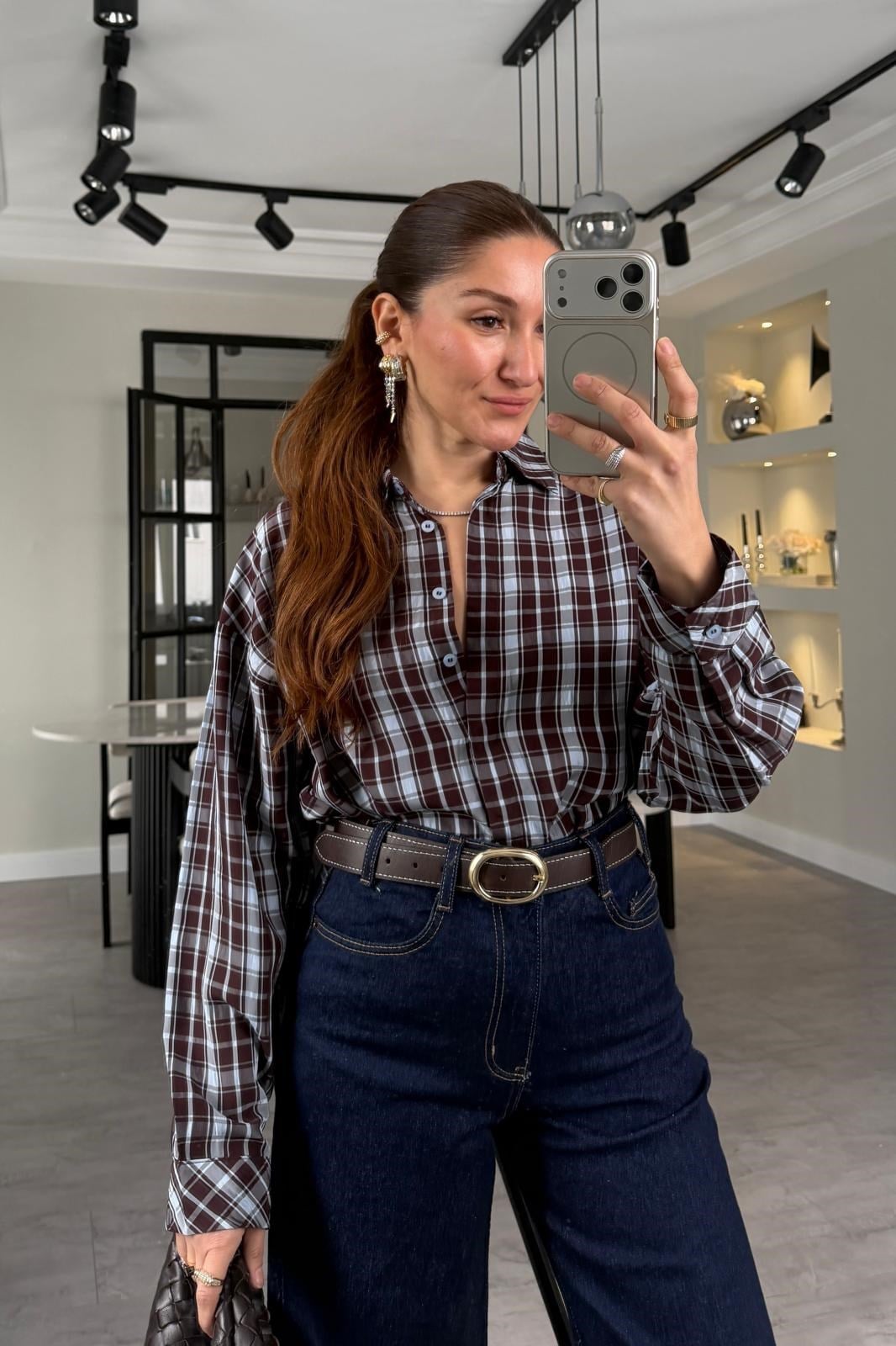 EKOSE DESENLİ GÖMLEK/8123