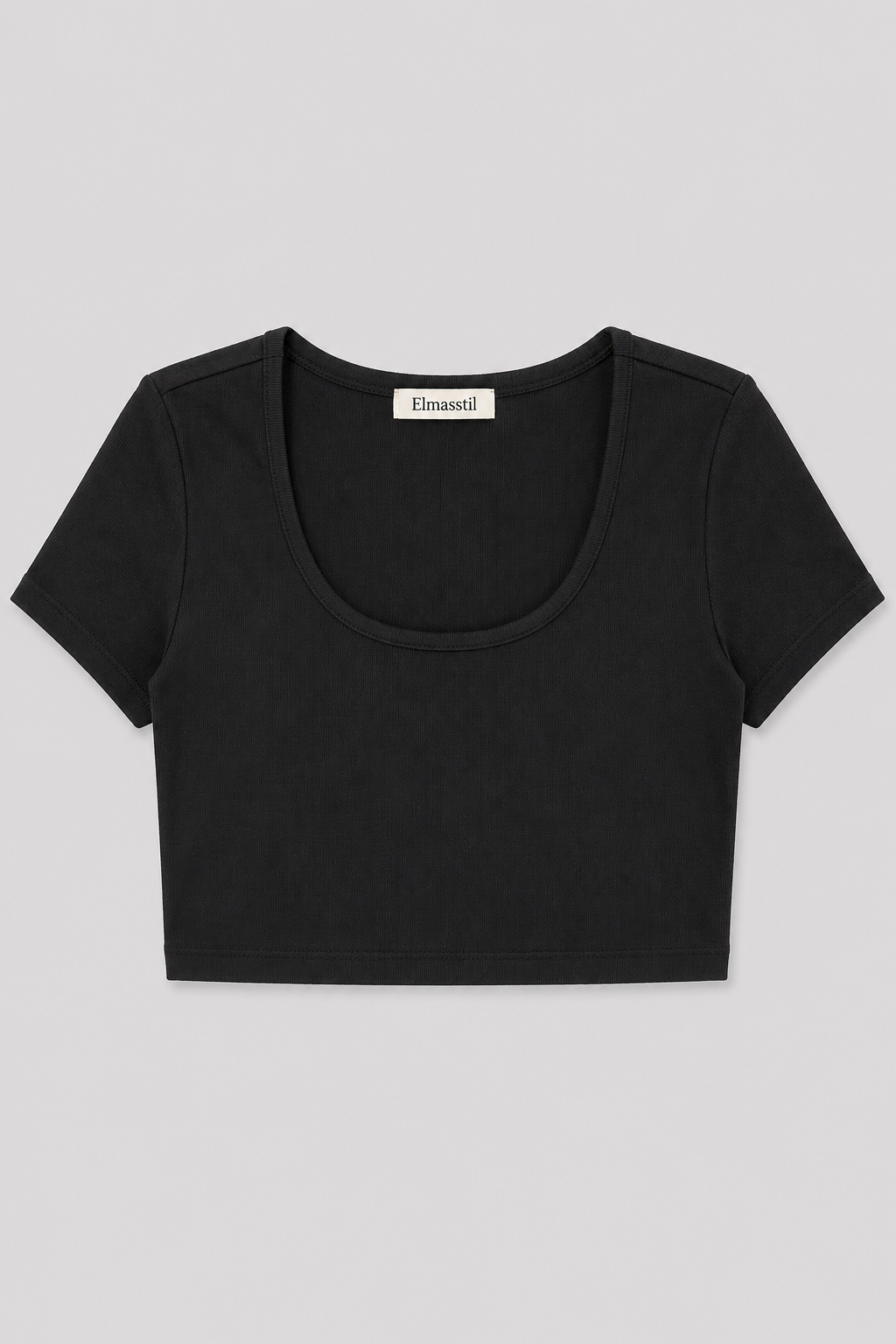 YUVARLAK YAKA CROP T-SHİRT