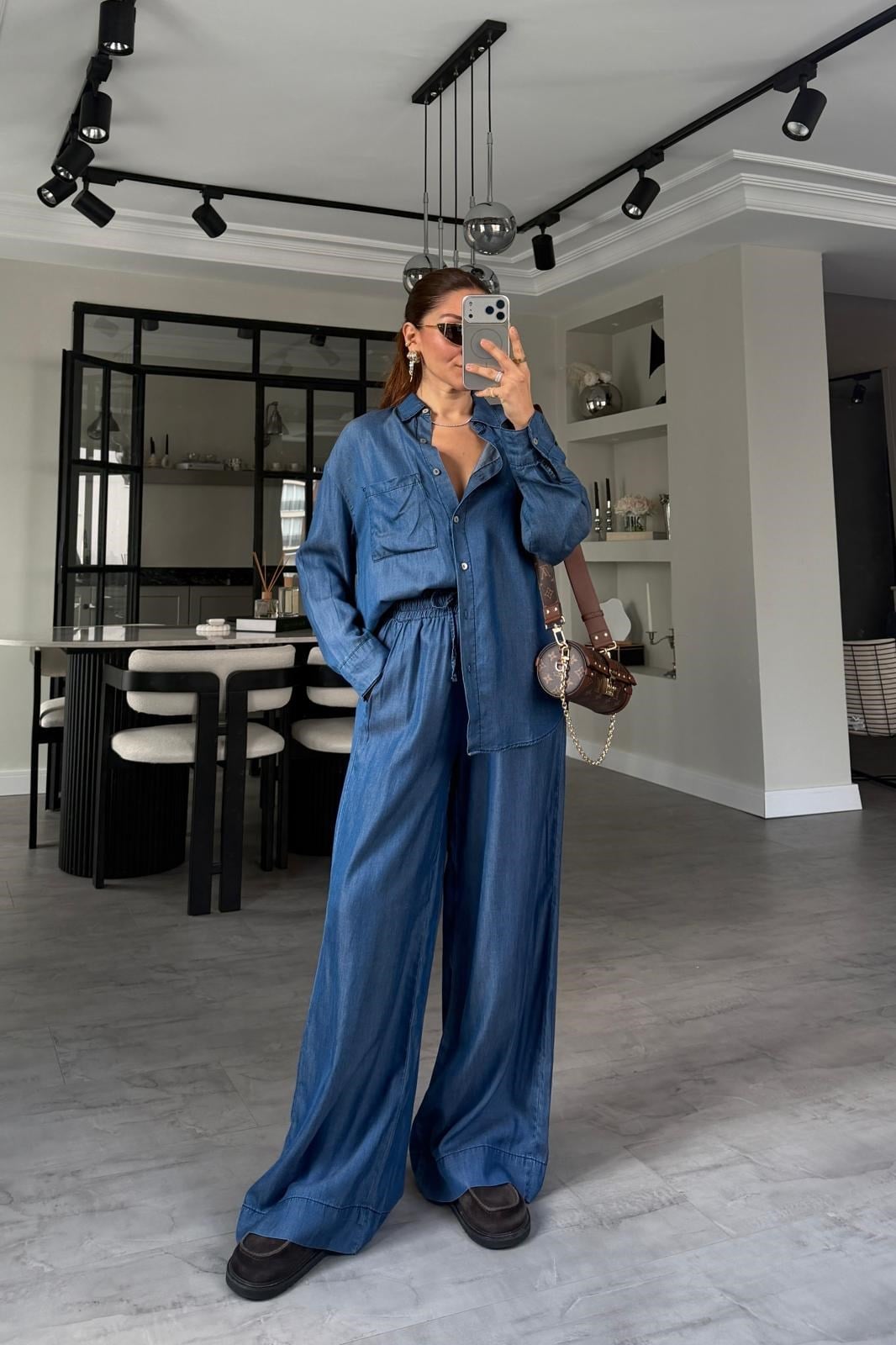 DENİM GÖMLEK PALAZZO TAKIM/0528