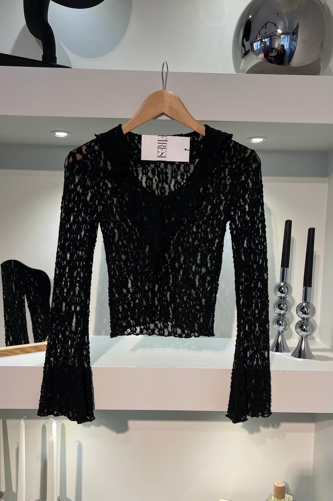 FIRFIRLI TRANSPARAN DANTEL BLUZ/10640