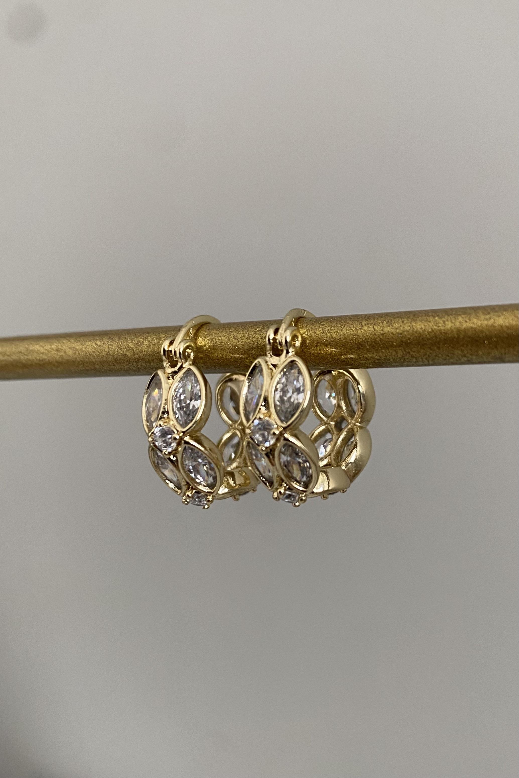 ÇİFT OVAL TAŞLI HALKA KÜPE