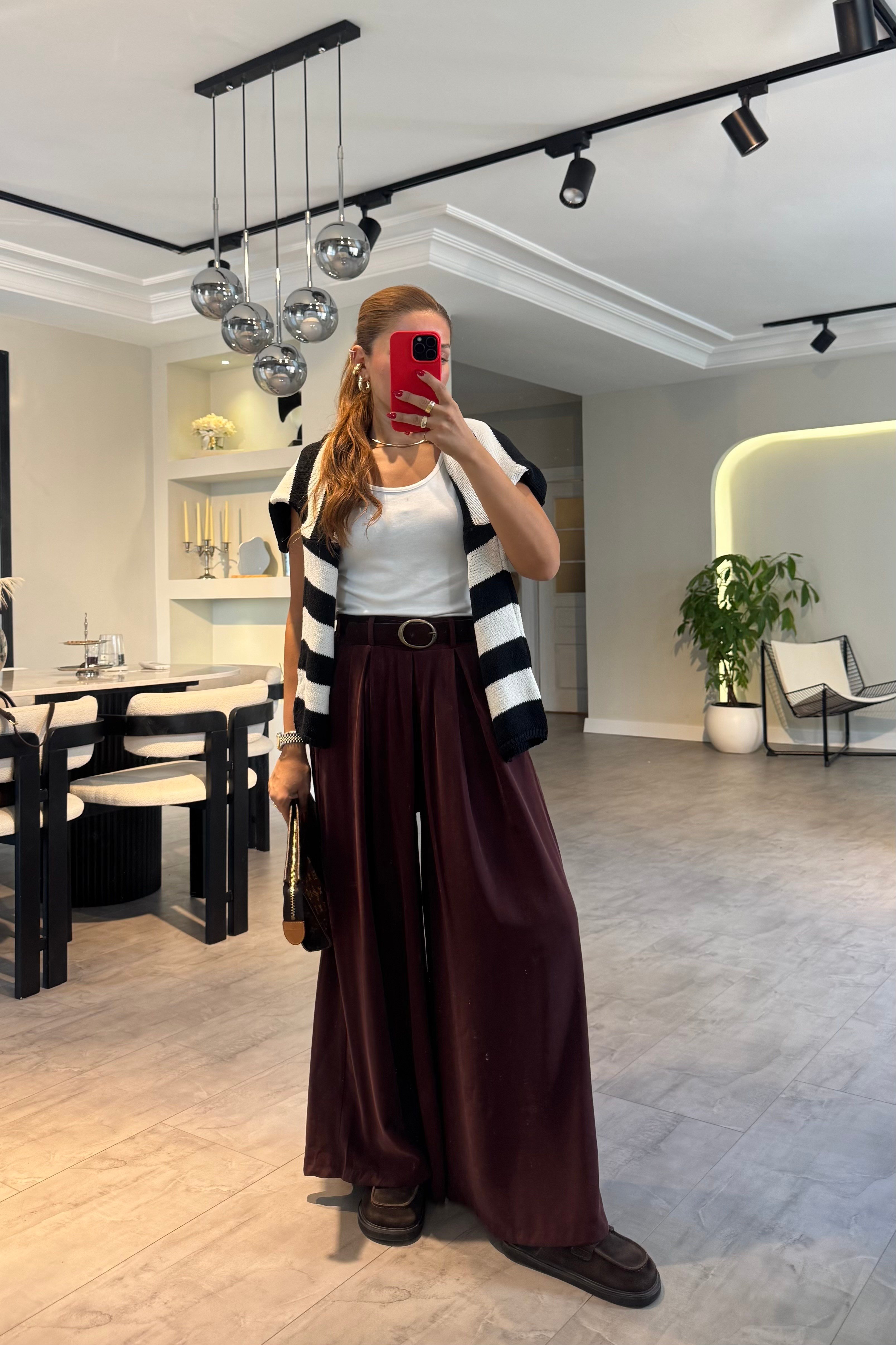 KEMERLİ ETEK PANTOLON/7162