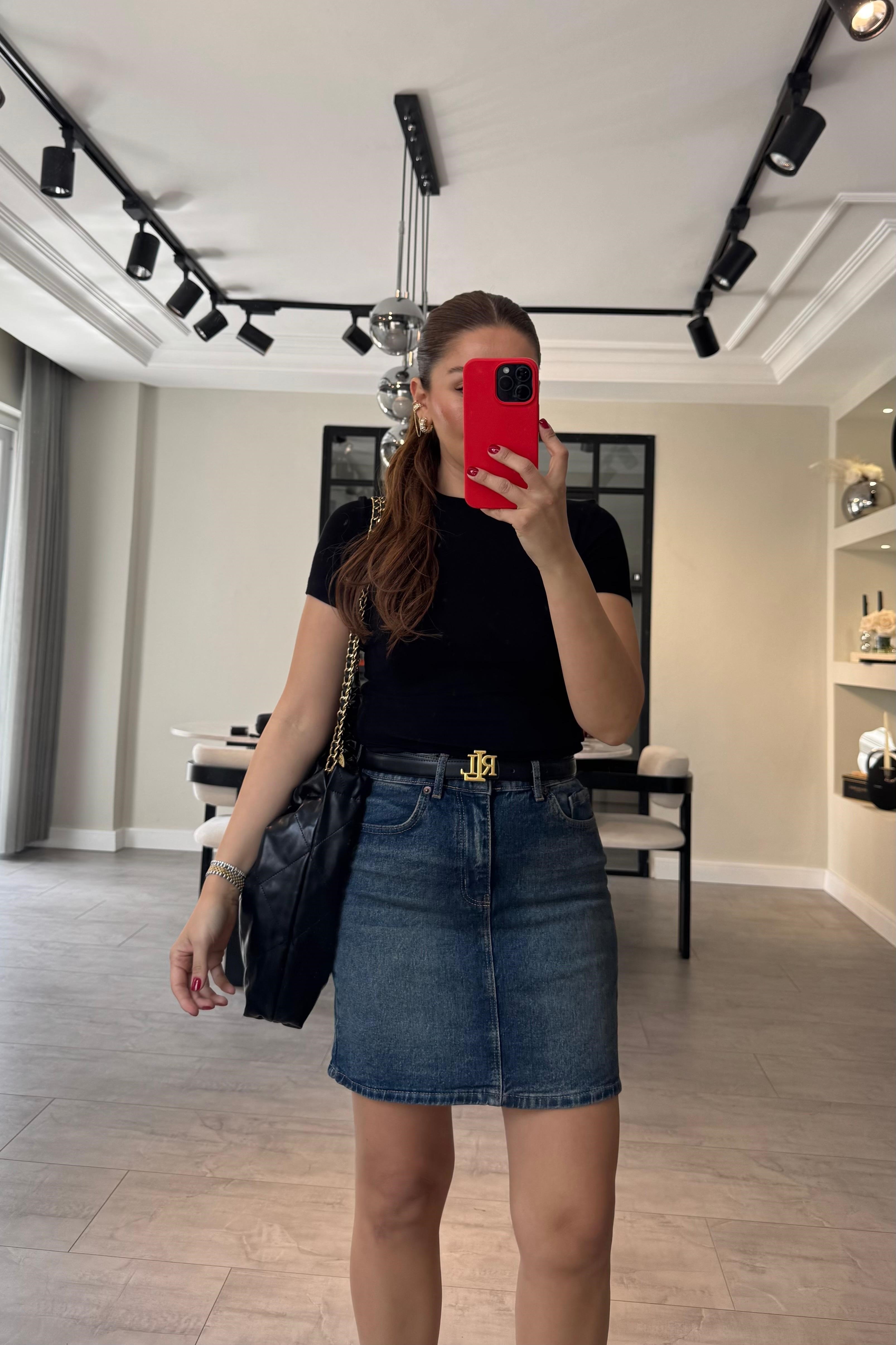 ROSE MİNİ JEAN ETEK/24147