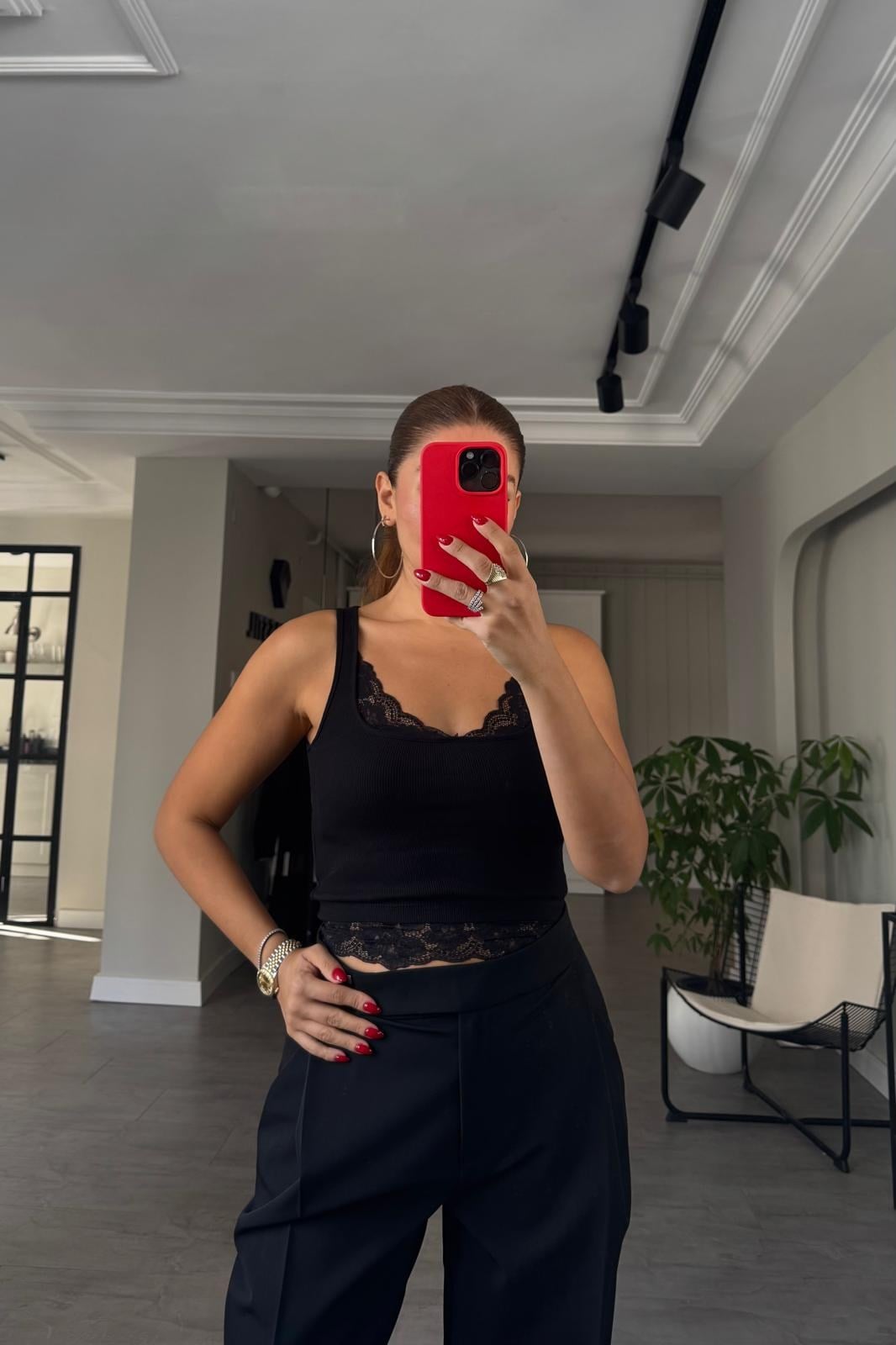 DANTELLİ KOMBİNE HALTER TOP/260731
