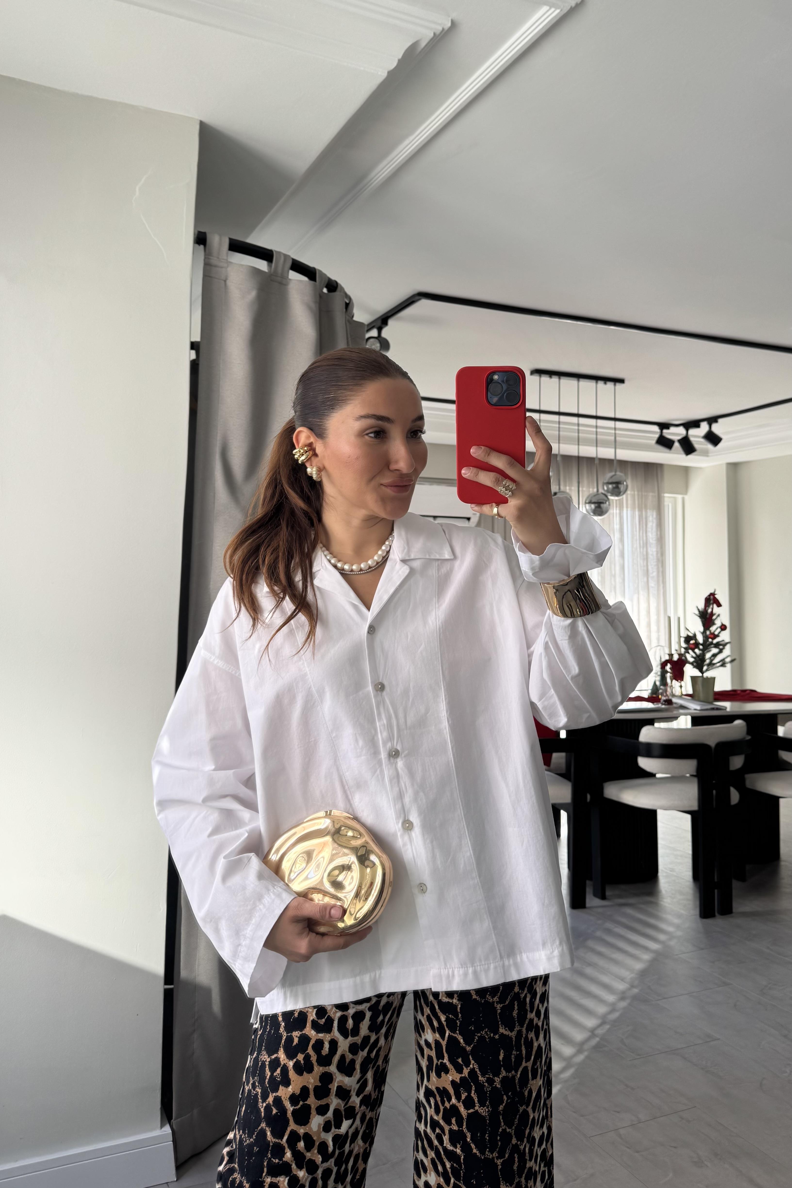 GENİŞ KOL OVERSİZE POPLİN GÖMLEK / 4952