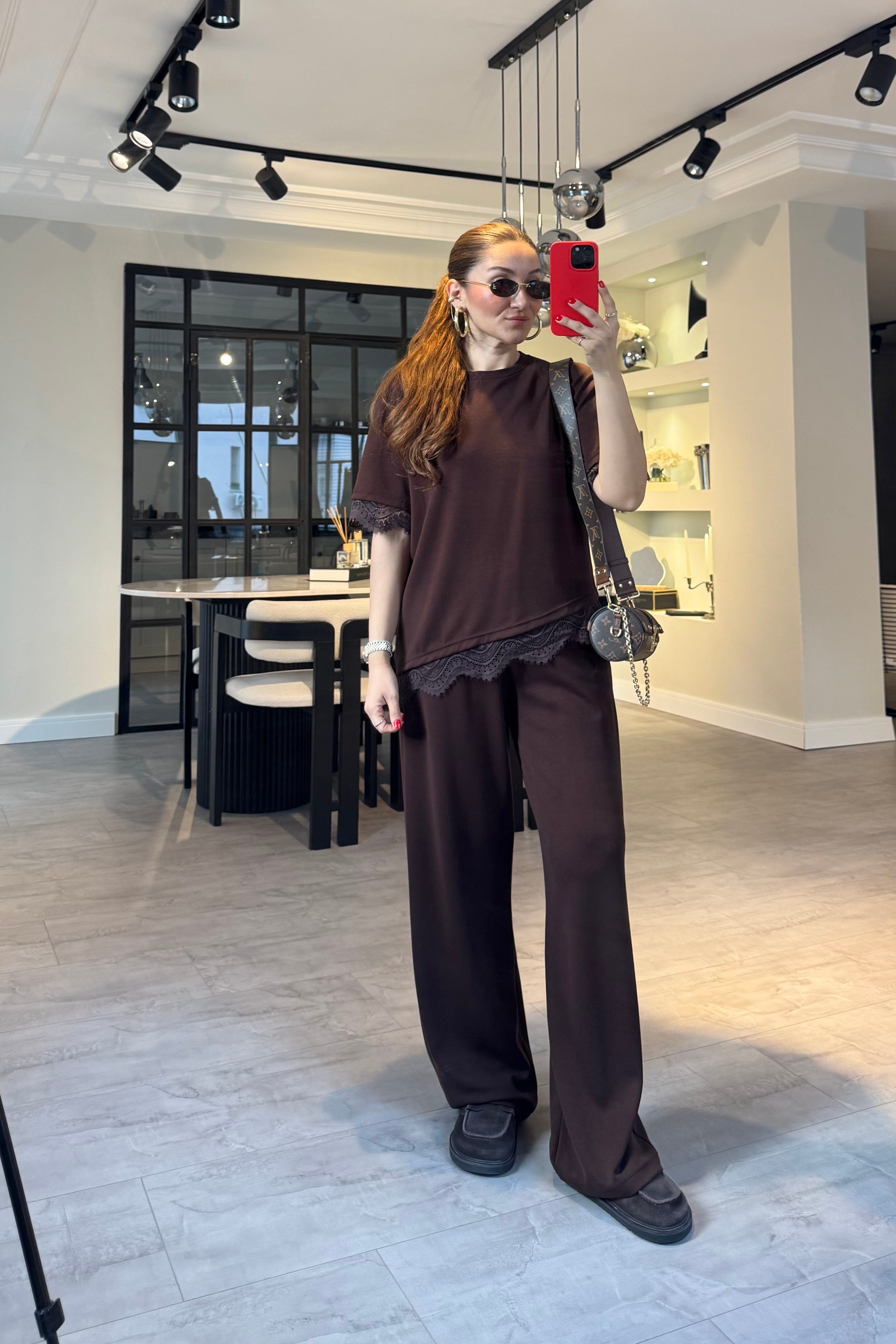 KISAKOL DANTEL DETAYLI MODAL TAKIM/7114