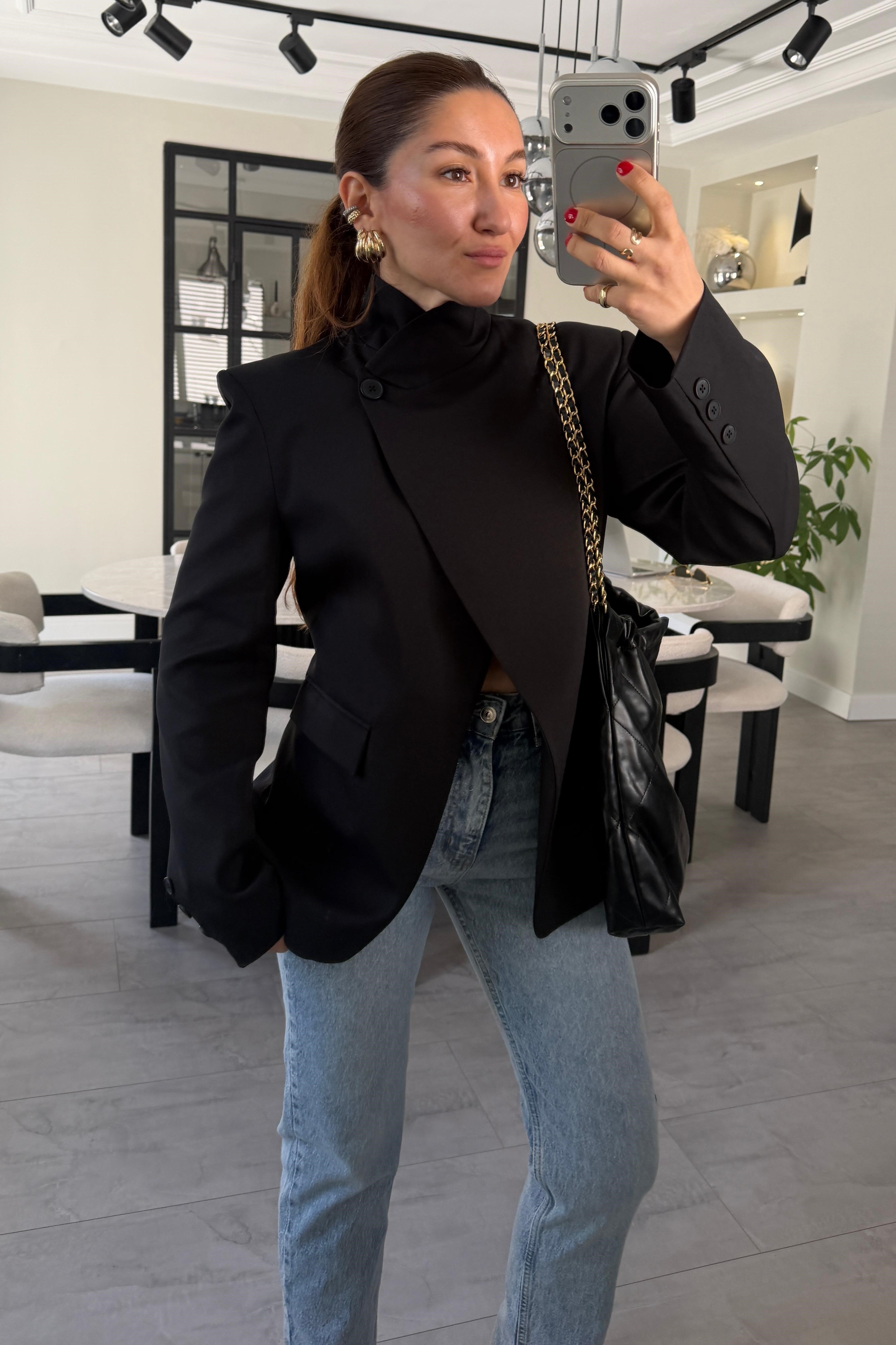 DİK YAKA TEK DÜĞME BLAZER CEKET/2330