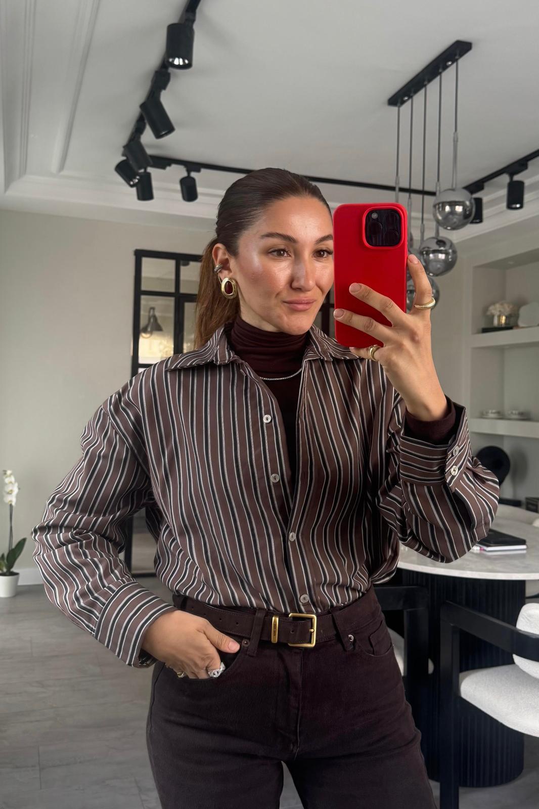 ERKEK YAKA ÇİZGİLİ GÖMLEK/17344