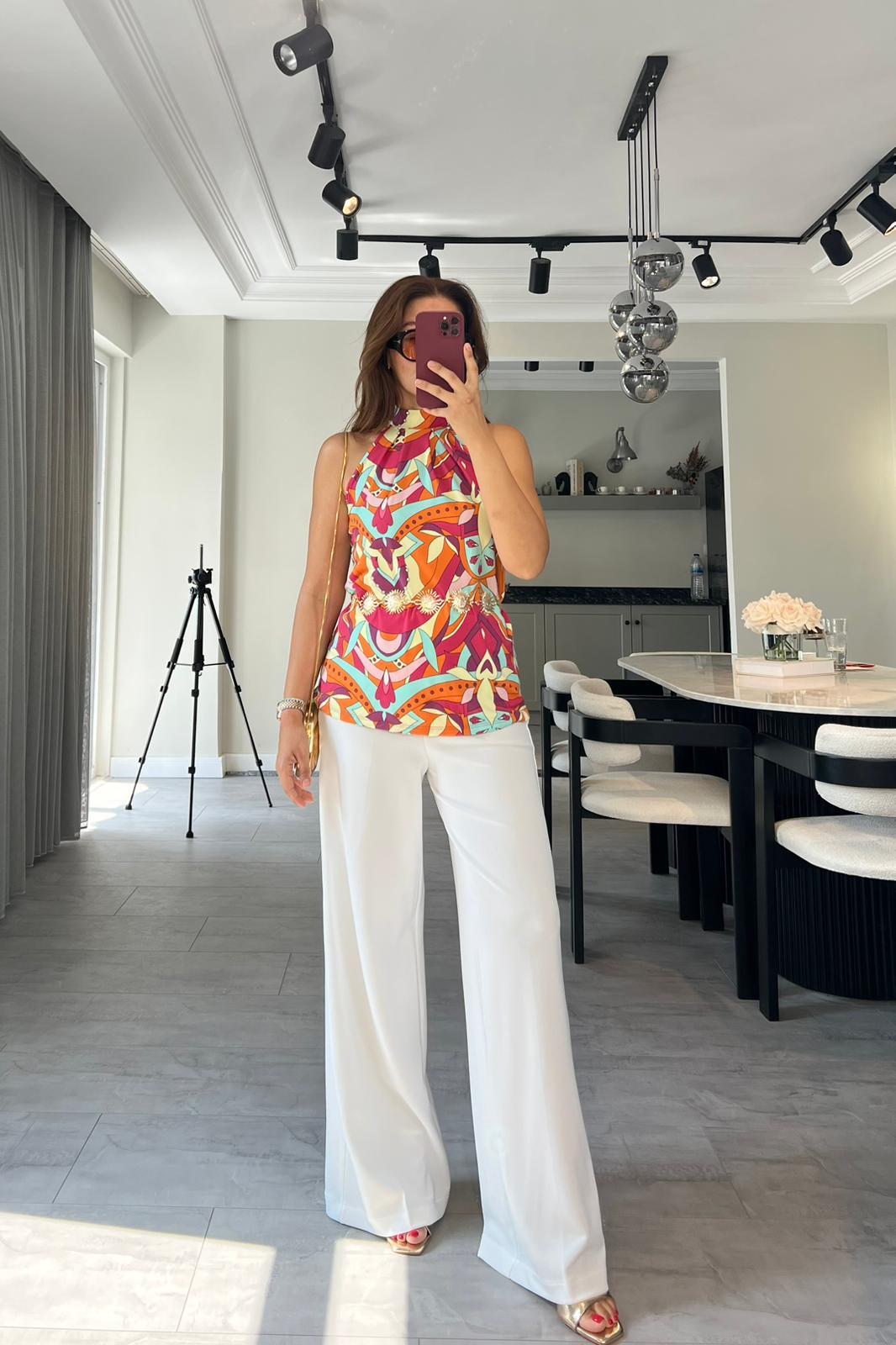 YANDAN FERMUARLI BOL KUMAŞ PANTOLON/20401