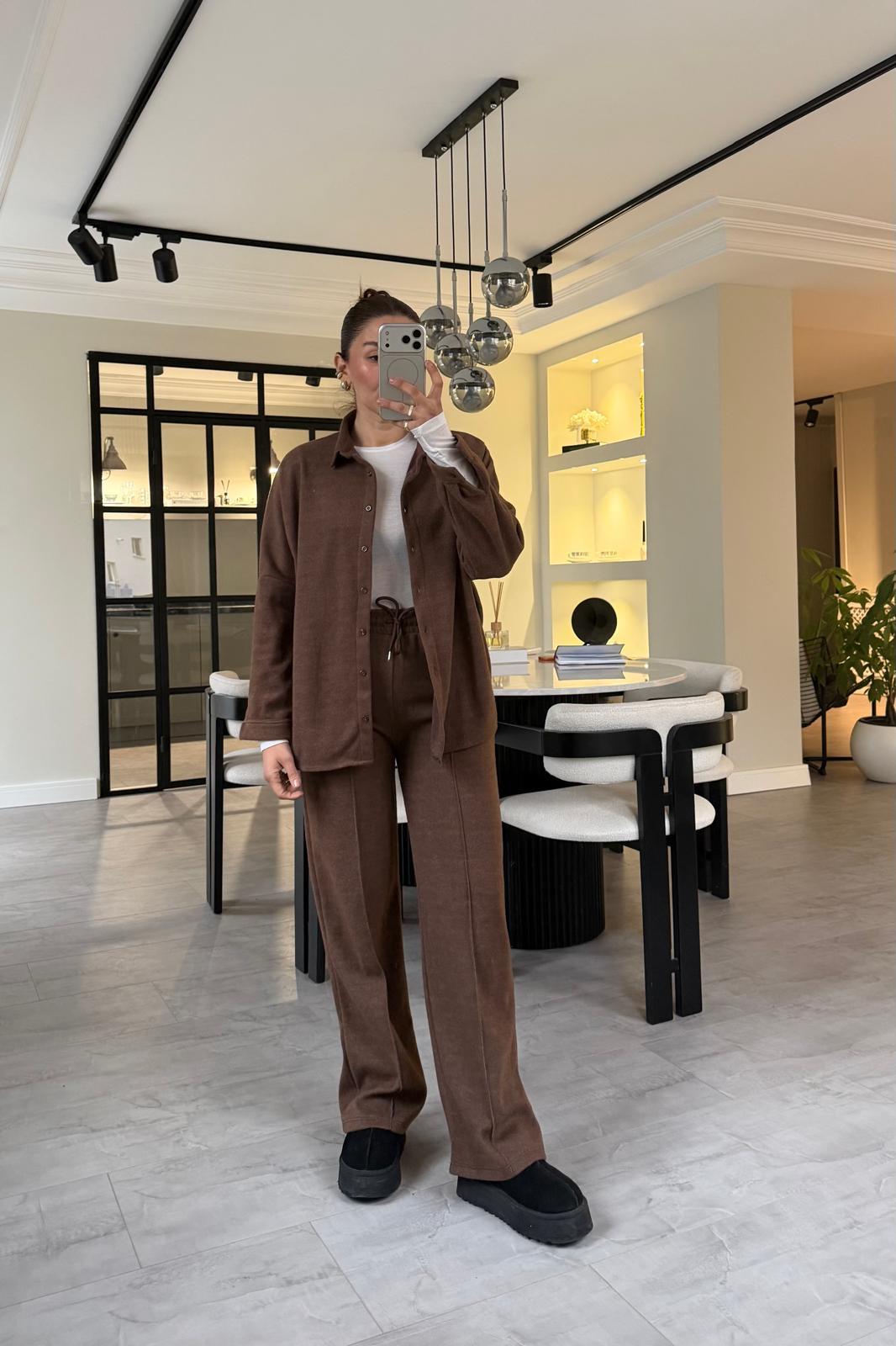 SELANİK KUMAŞ GÖMLEK PALAZZO TAKIM/873