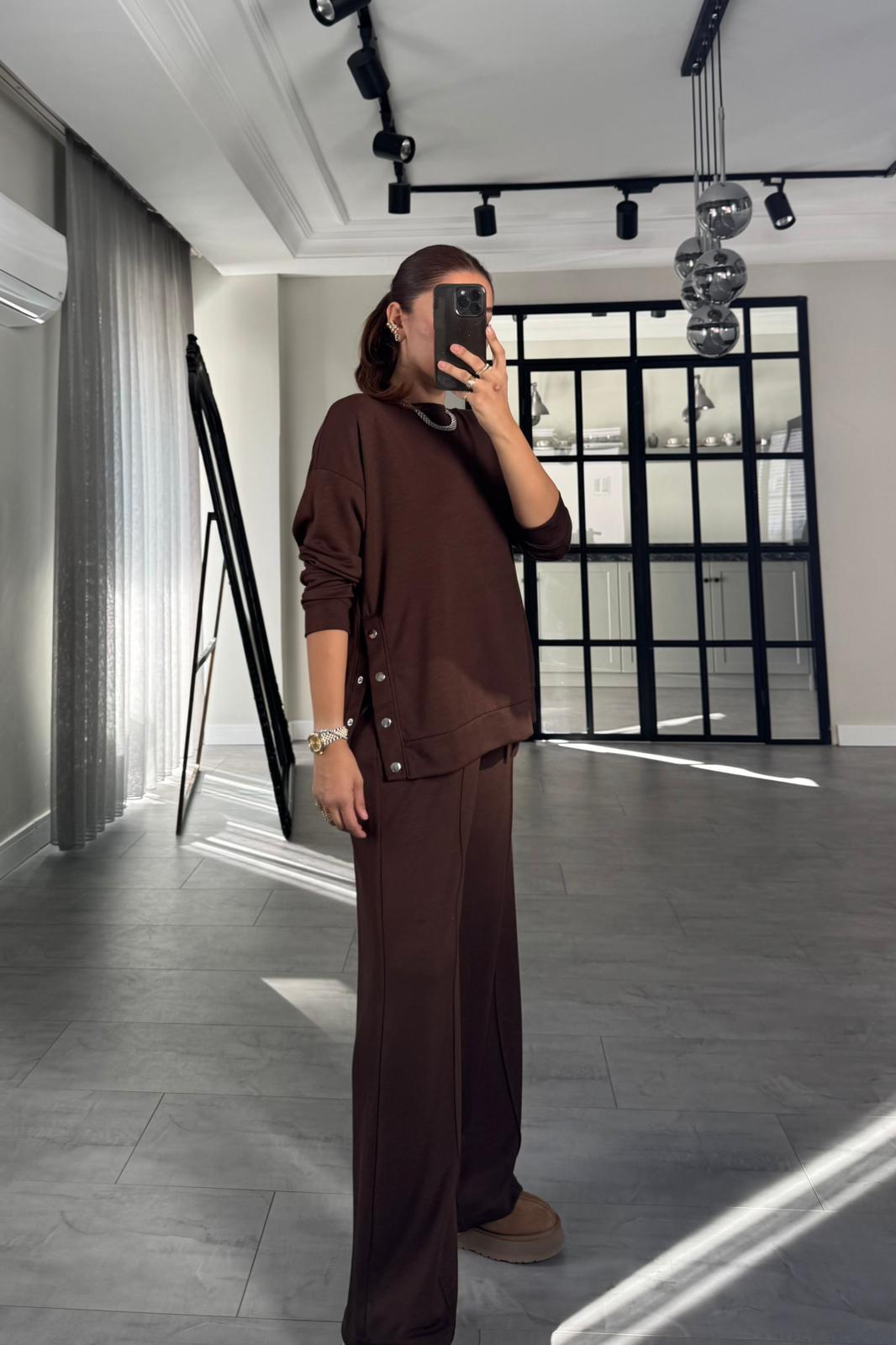 BİSİKLET YAKA ÇITÇITLI MODAL EŞOFMAN TAKIM/6989