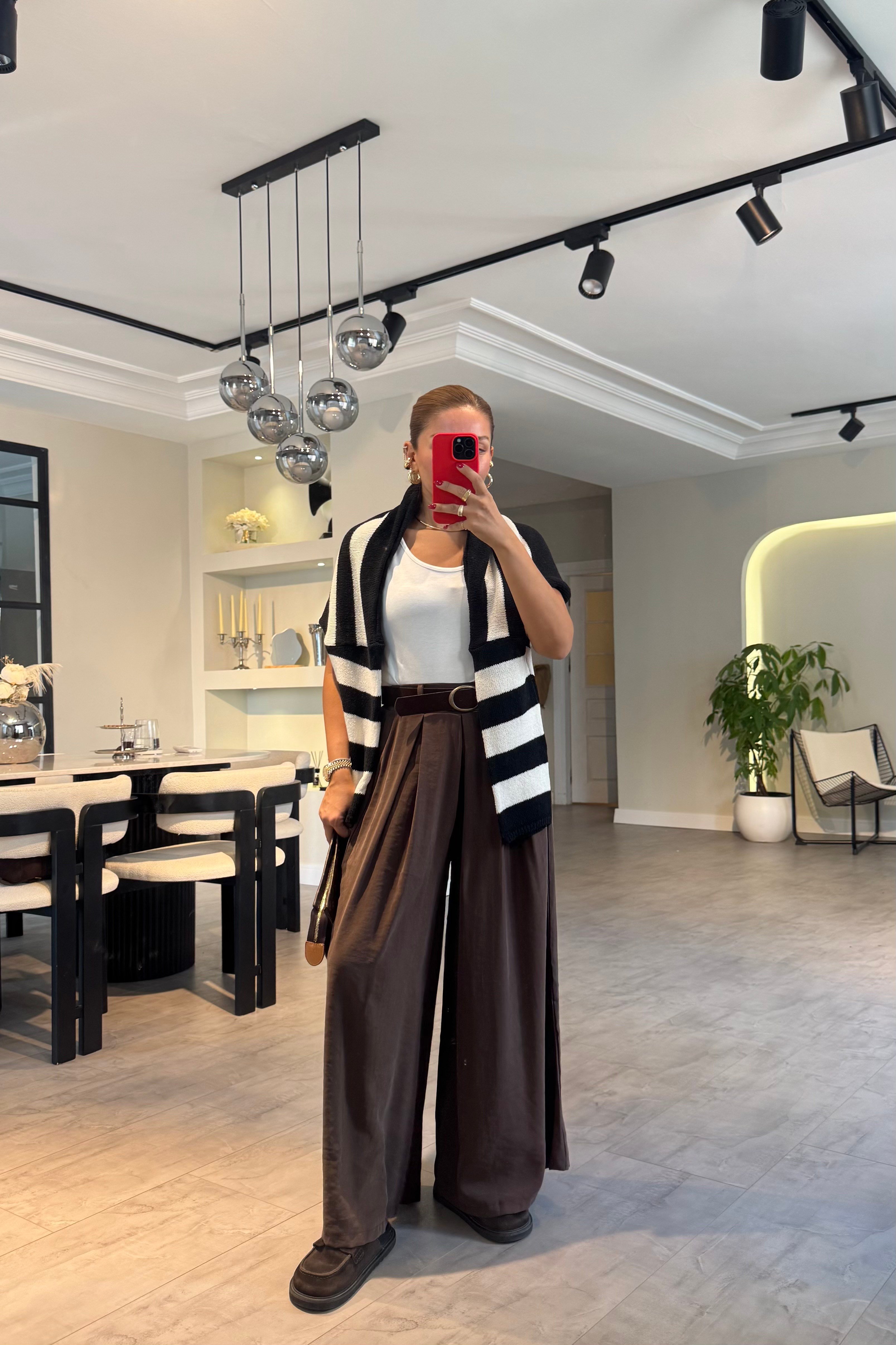 KEMERLİ ETEK PANTOLON/7162