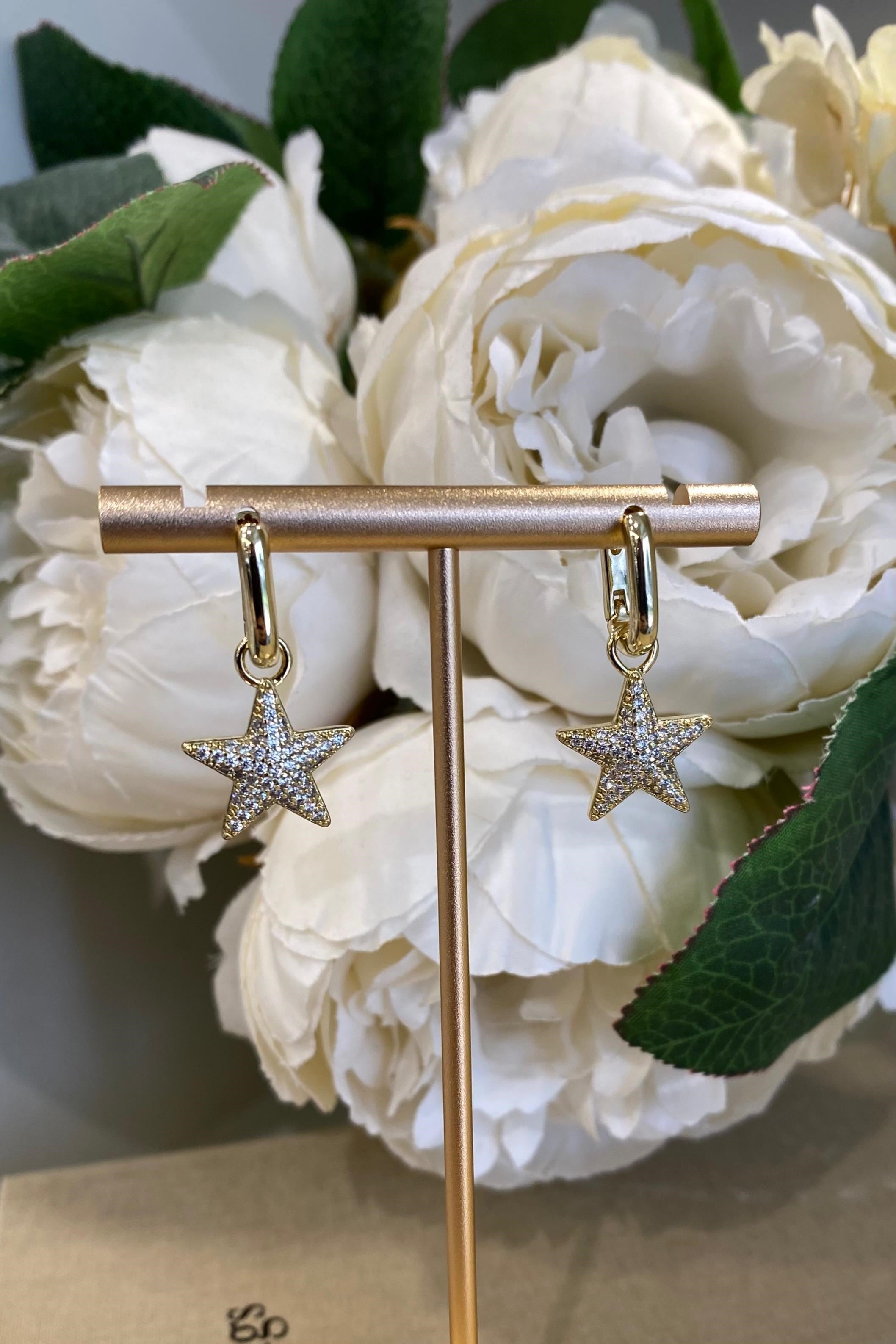 ZİRKON TAŞ KAPLI YILDIZ KÜPE