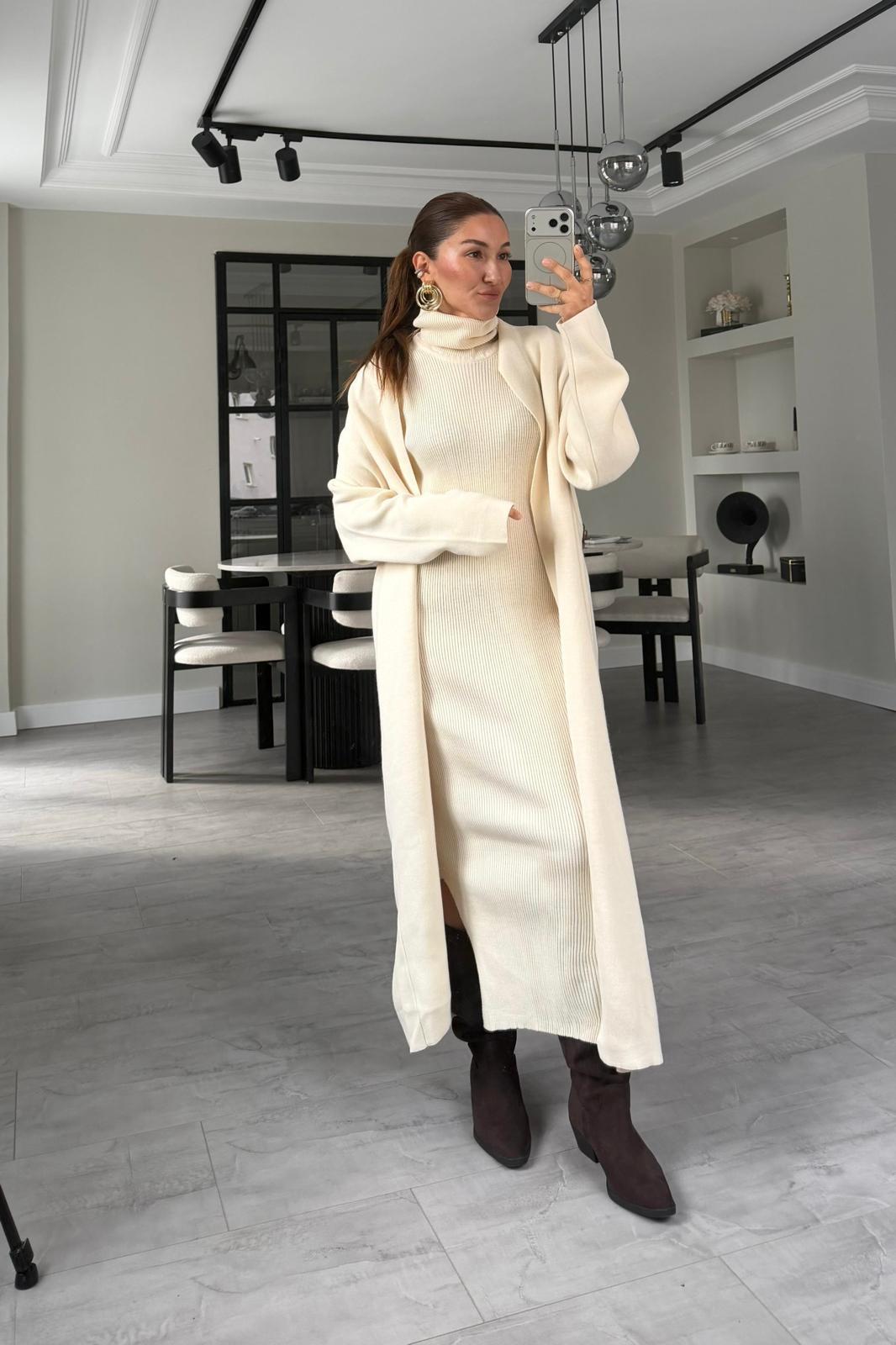 BOĞAZLI TRİKO ELBİSE 2Lİ TAKIM/10117