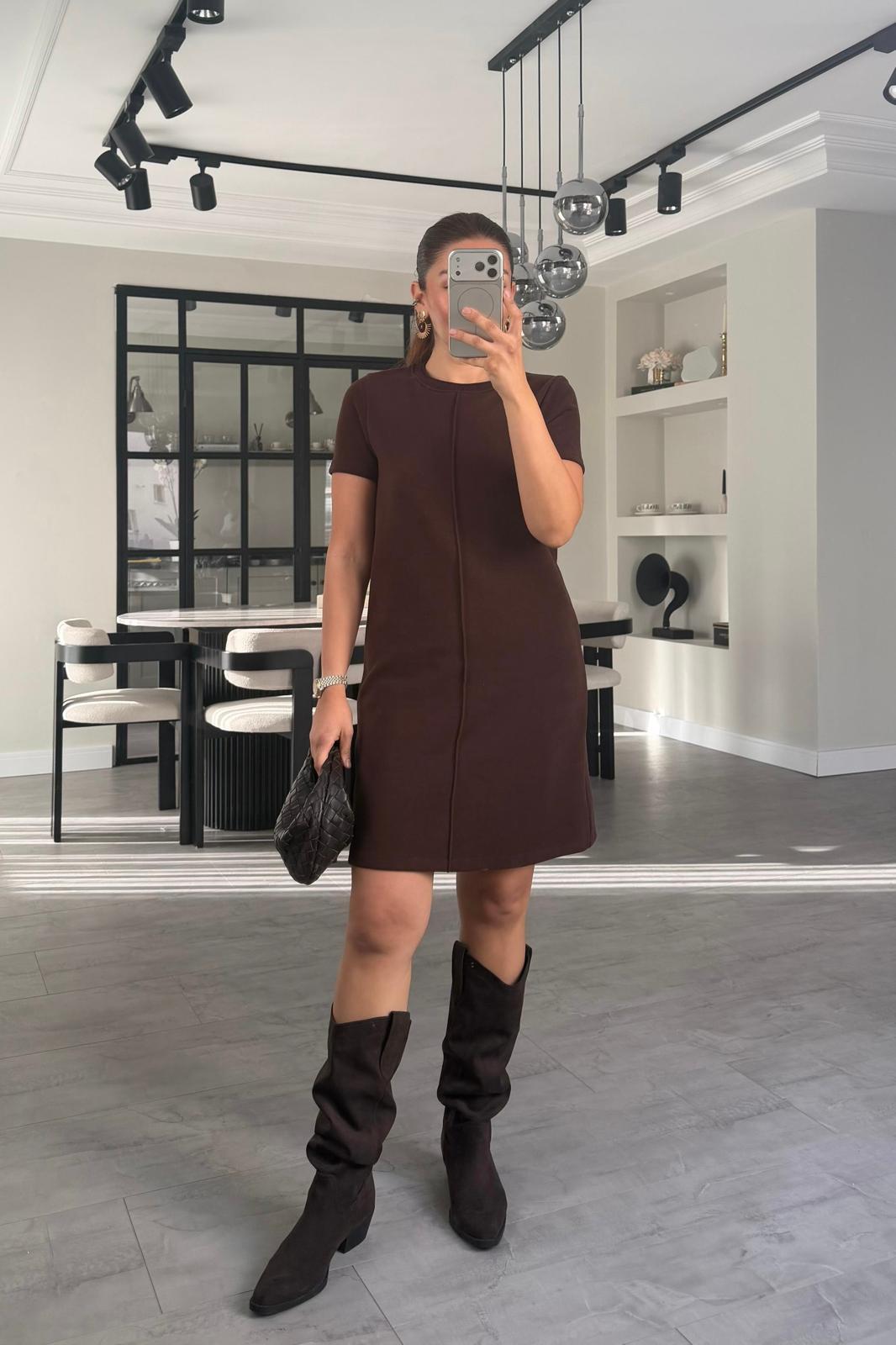 ÇİMA DİKİŞLİ BASIC ELBİSE/6007