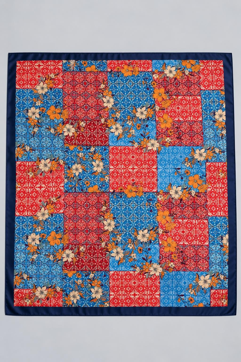 ÇİÇEK DESENLİ ŞAL 90x90